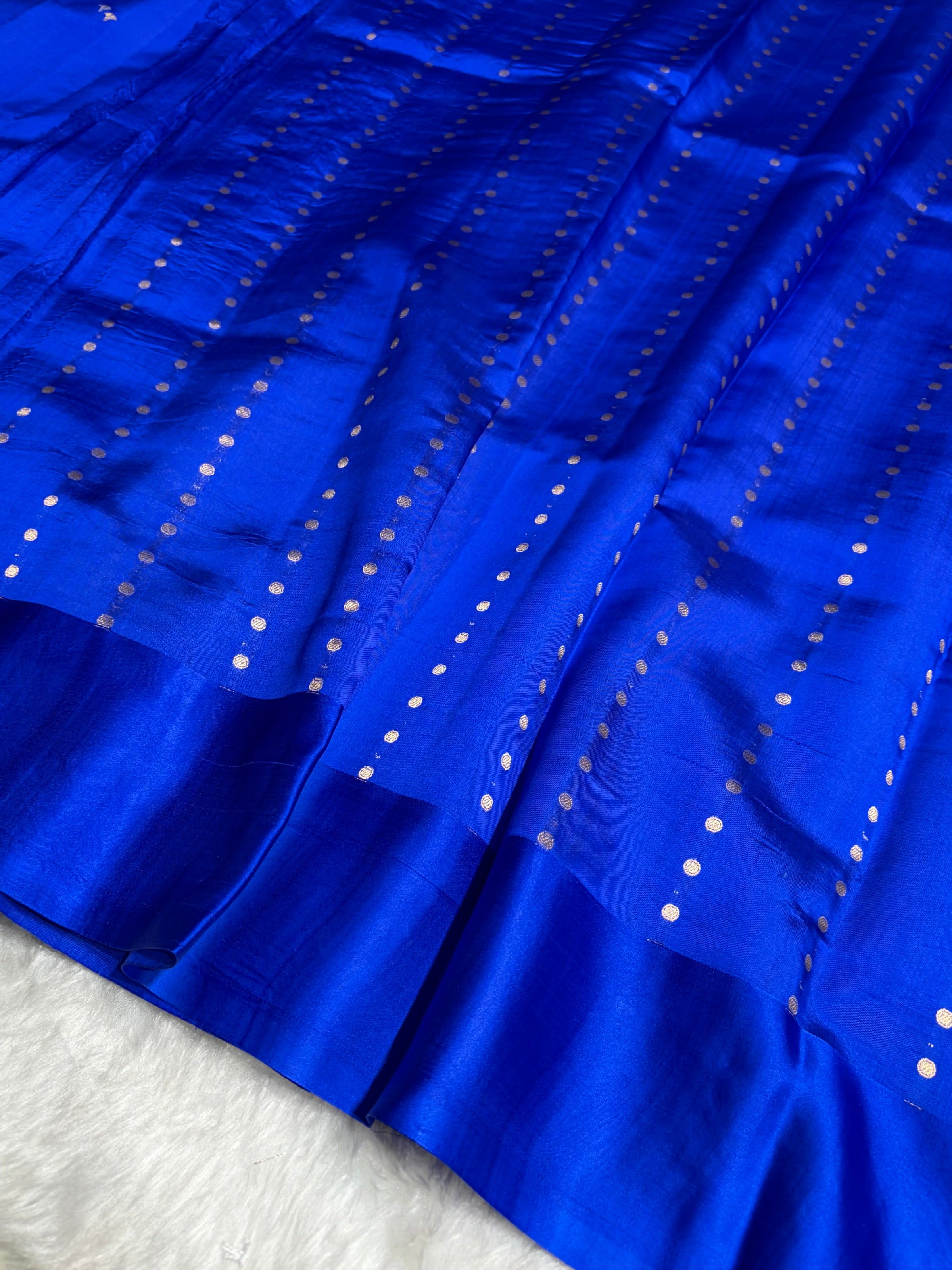 Royal Blue Shades Handwoven Pure Raw Mango Silk RM-60