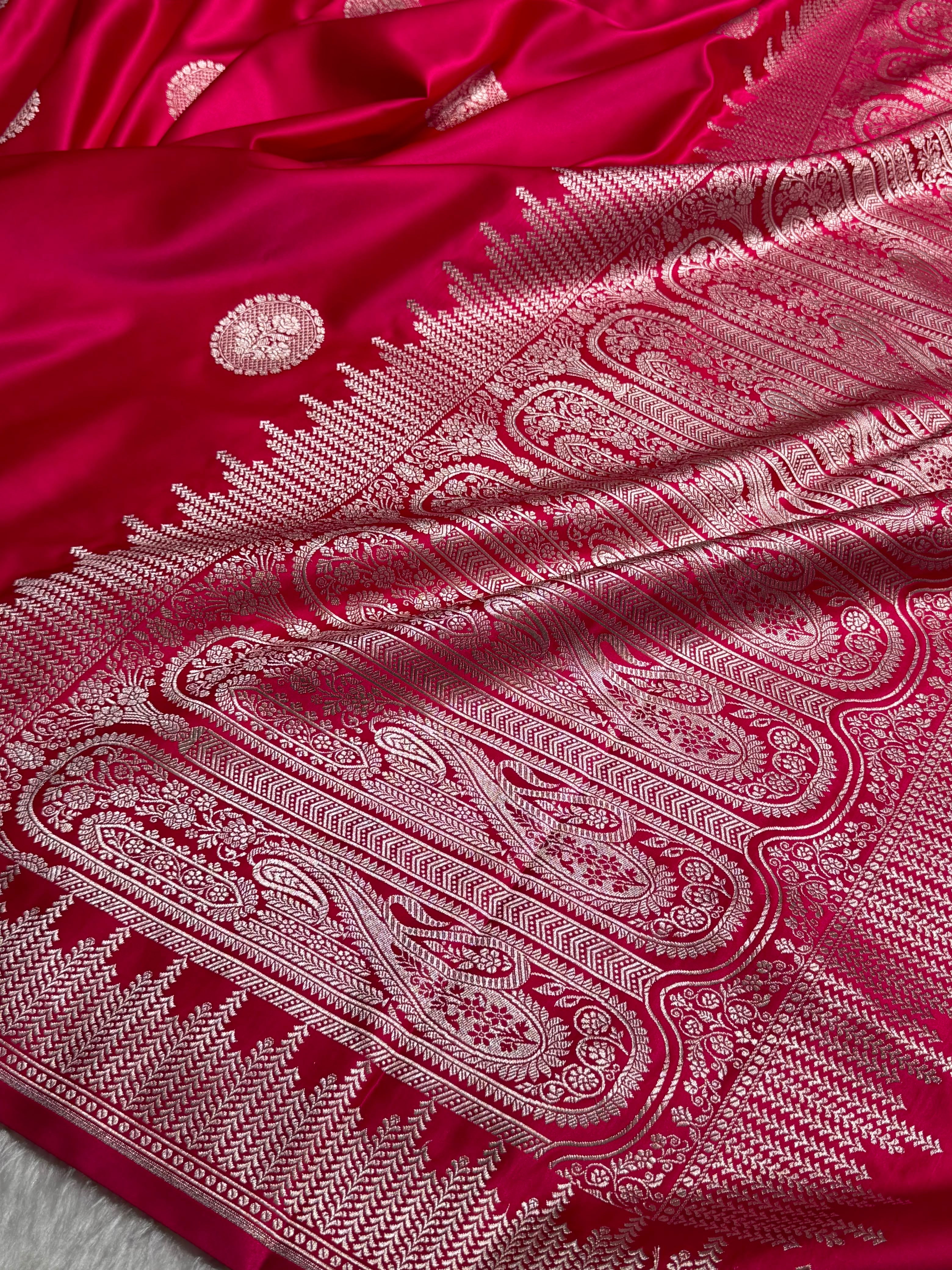 Rani Shades Banarasi Booti Pattern Mashru Silk Saree MSM-139
