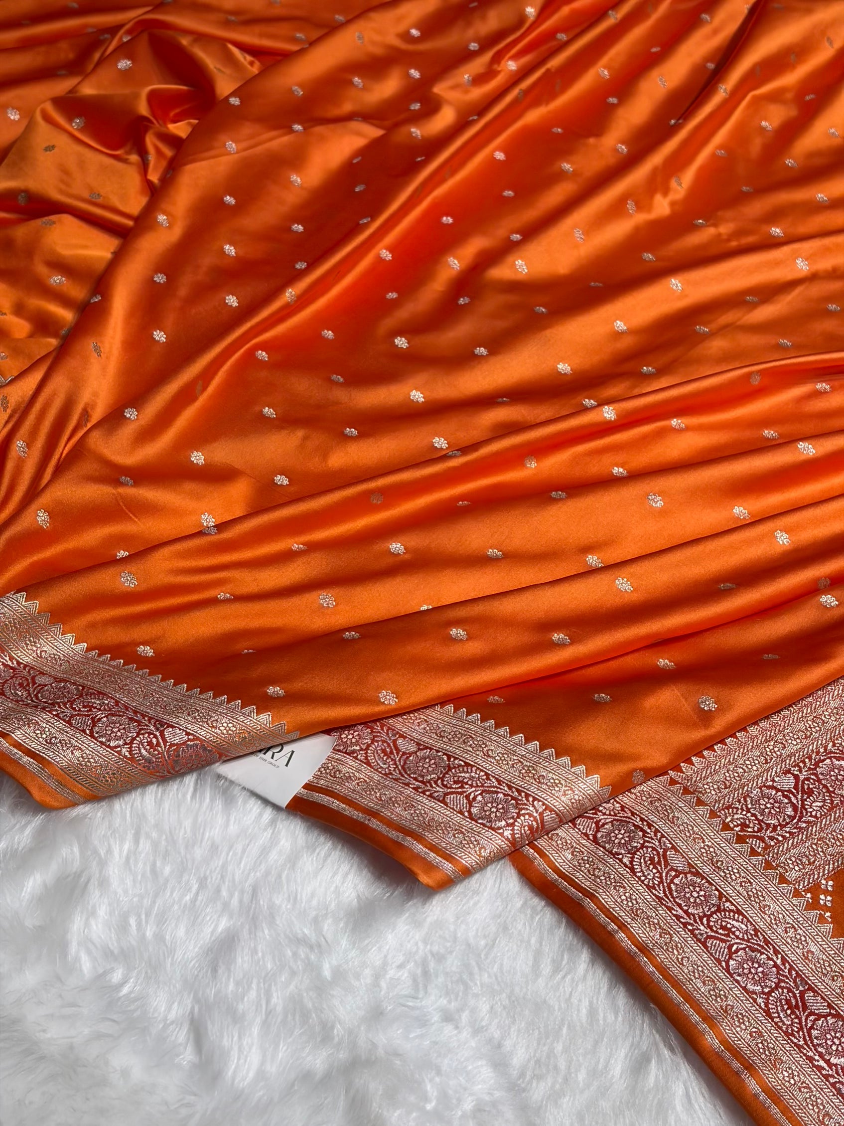 Orange Shades Booti Mashru Silk Saree MS26