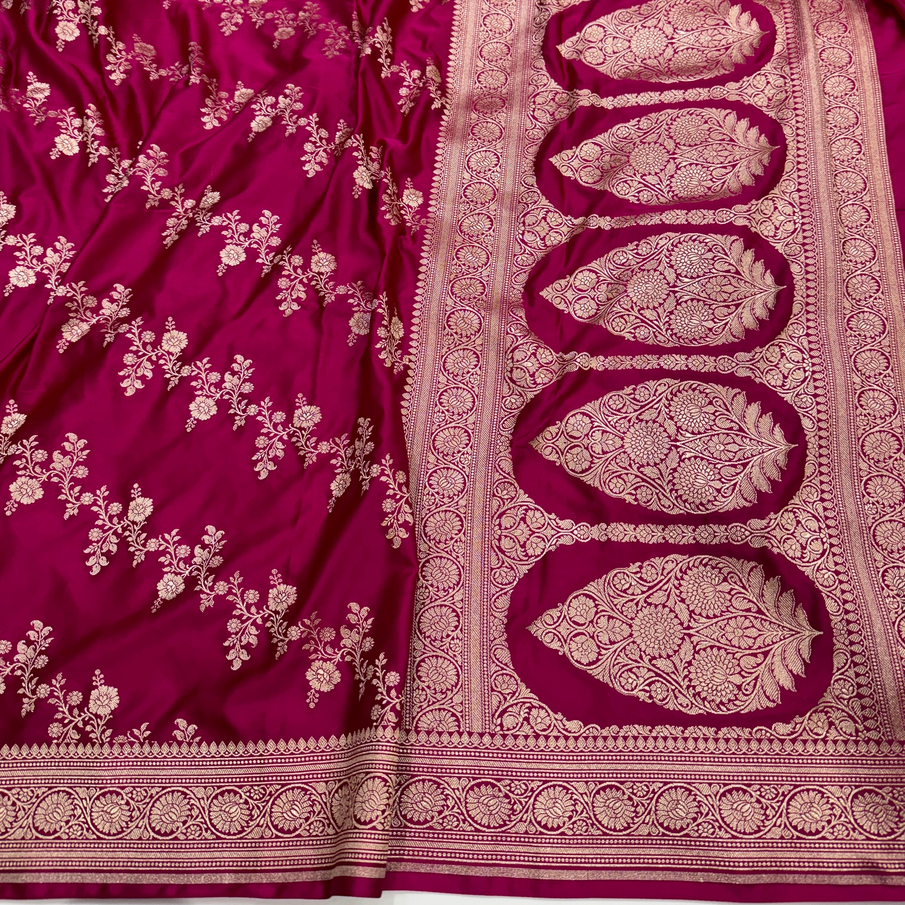 Ruby Pink Cross Mashru Silk Saree