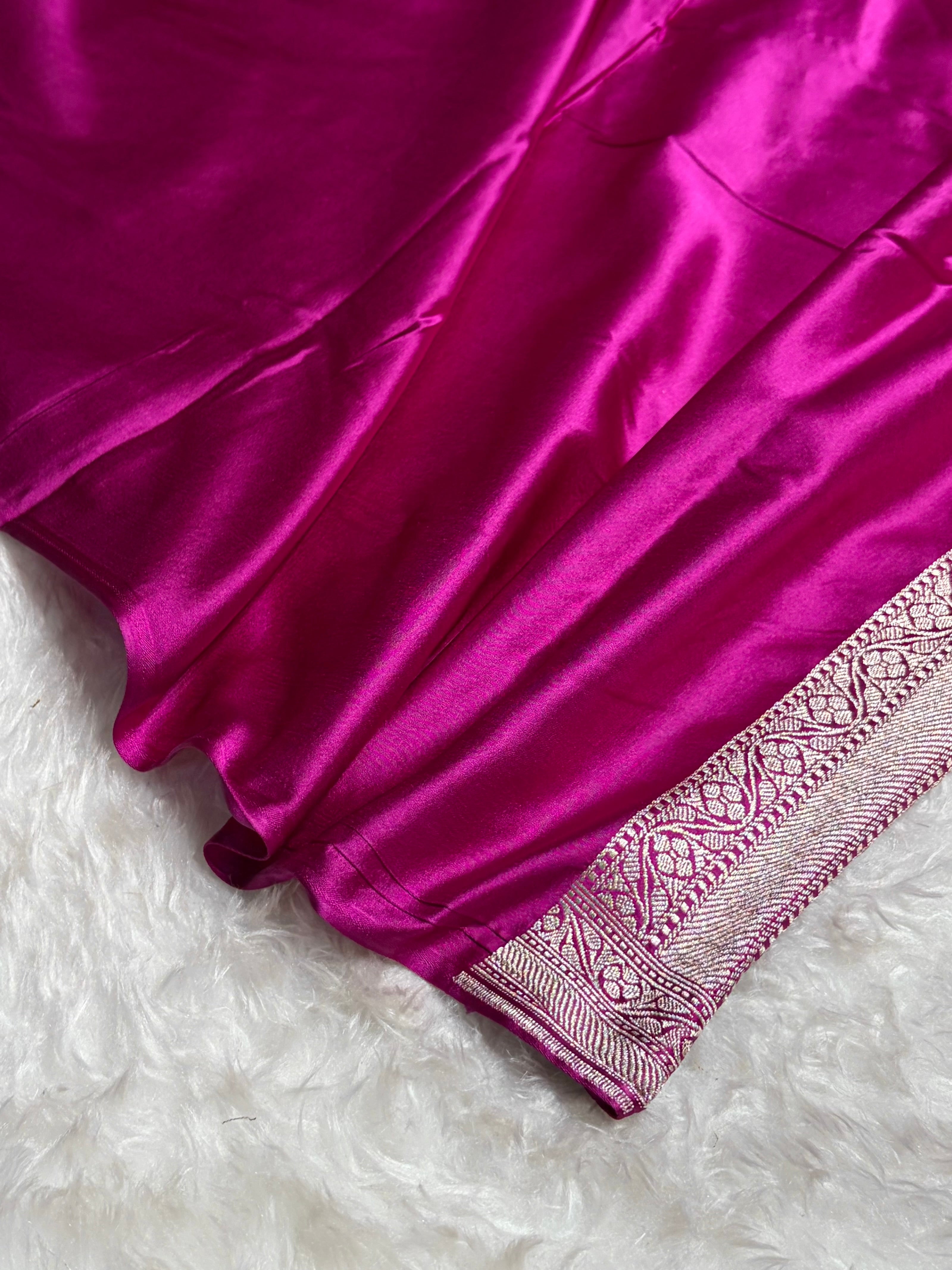 Wine Sona Rupa Minakari Floral Motif Mashru Silk Saree MS50