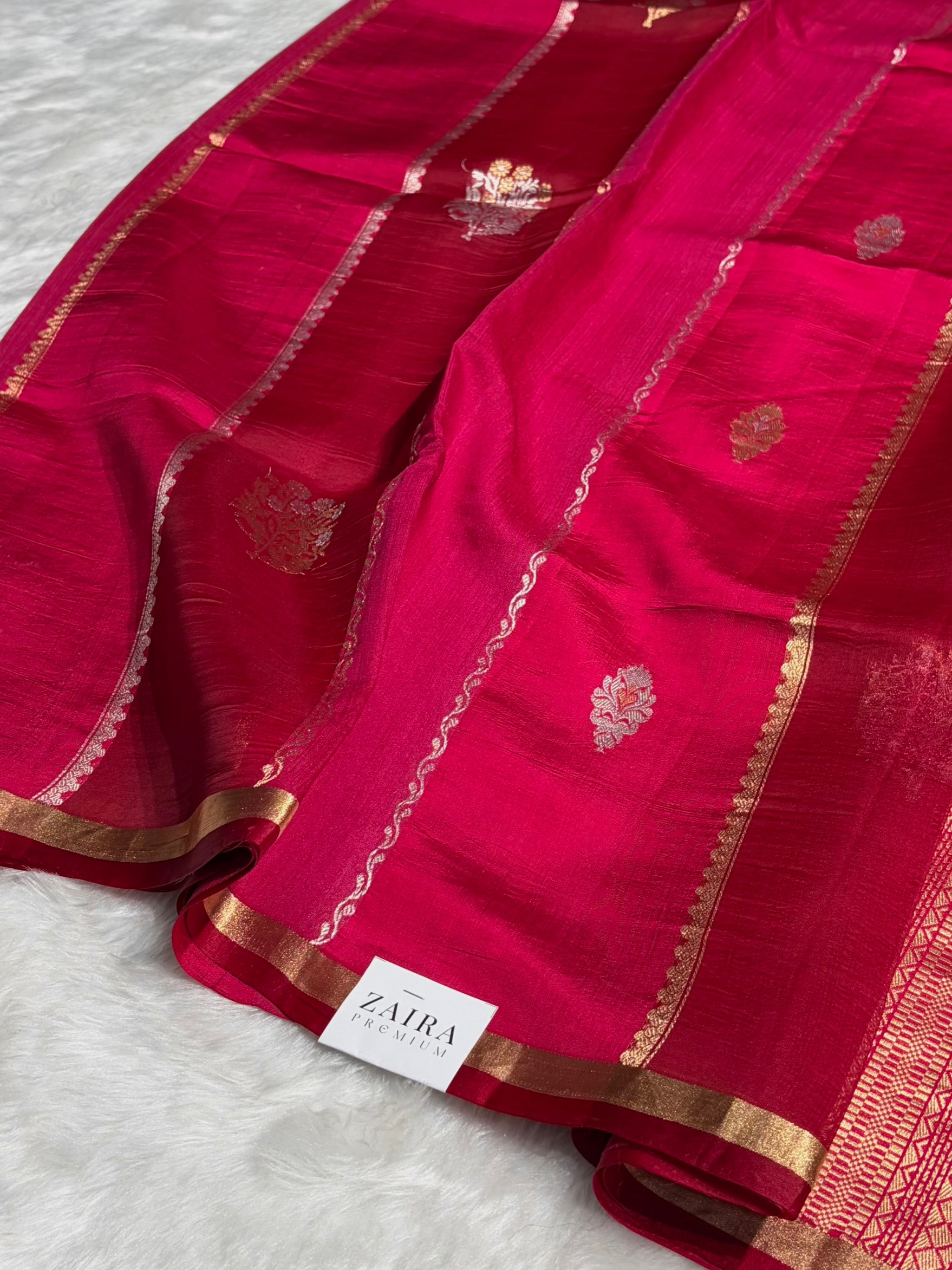 Dark Pink Shades Rangkart Handwoven Pure Katan Raw Mango Silk RM-38