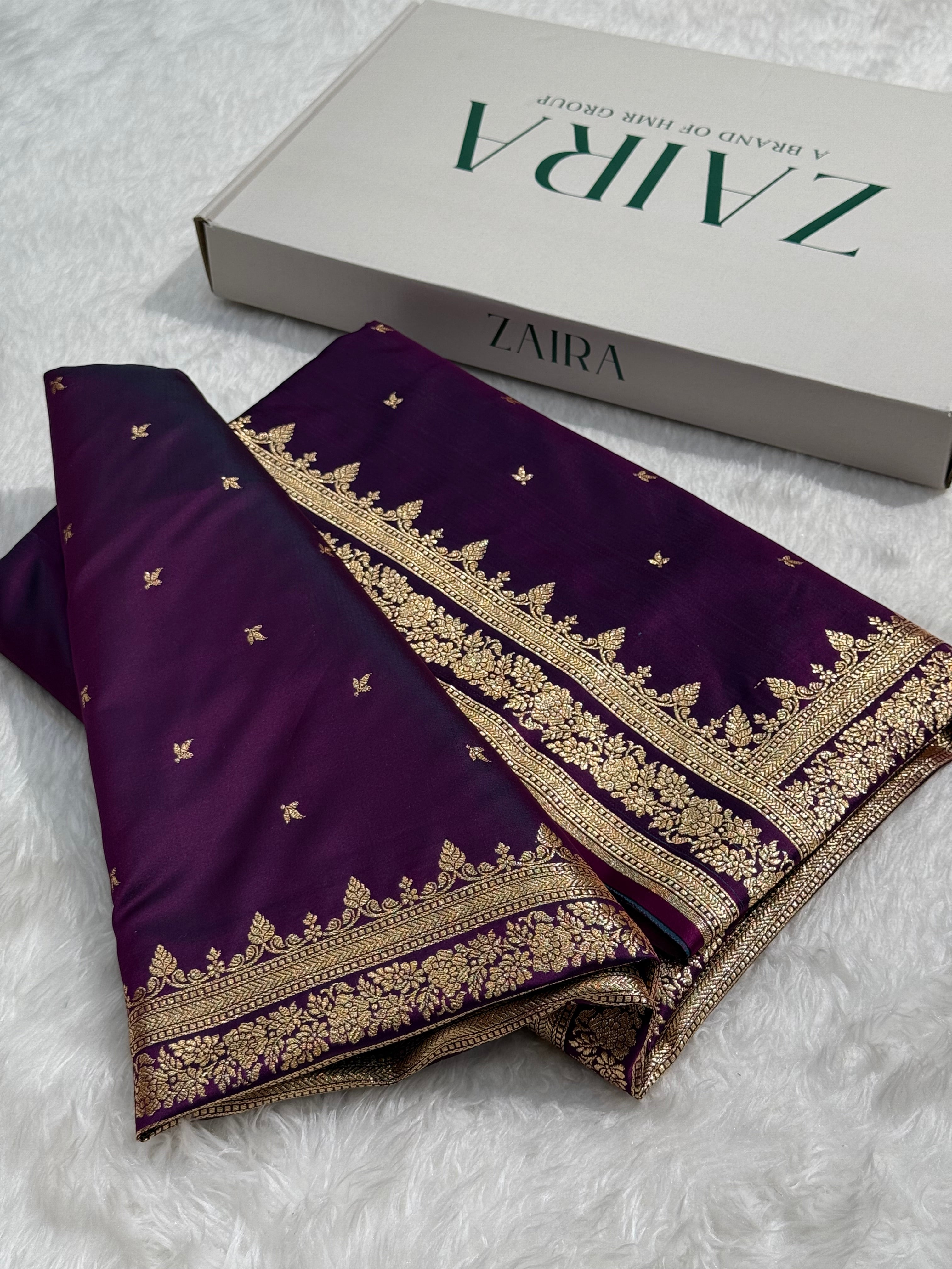 Premium Wine Banarasi Booti Katan Silk Saree