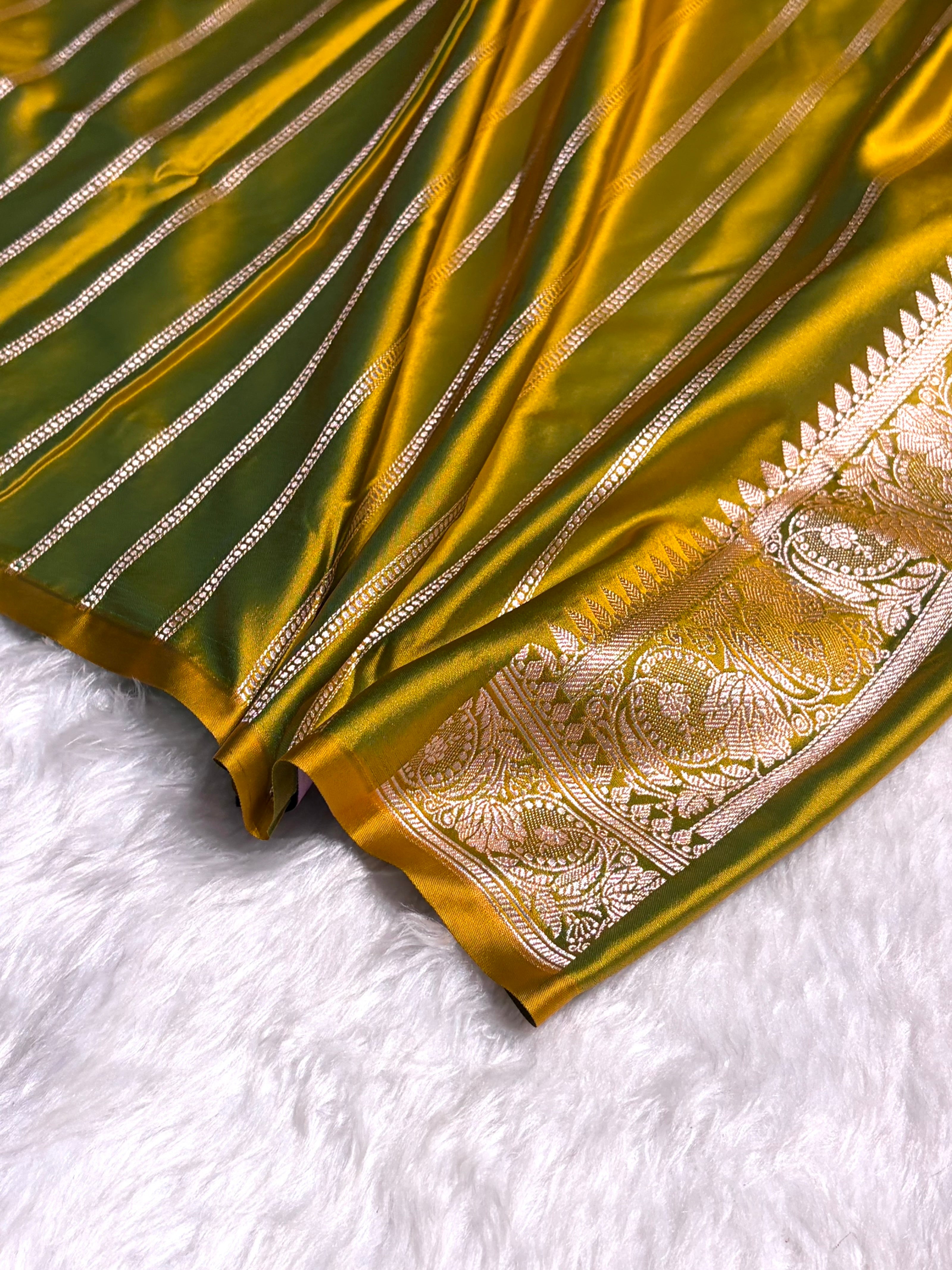 Liril Mehendi Boota With Floral Border Mashru Silk Saree MSM-97