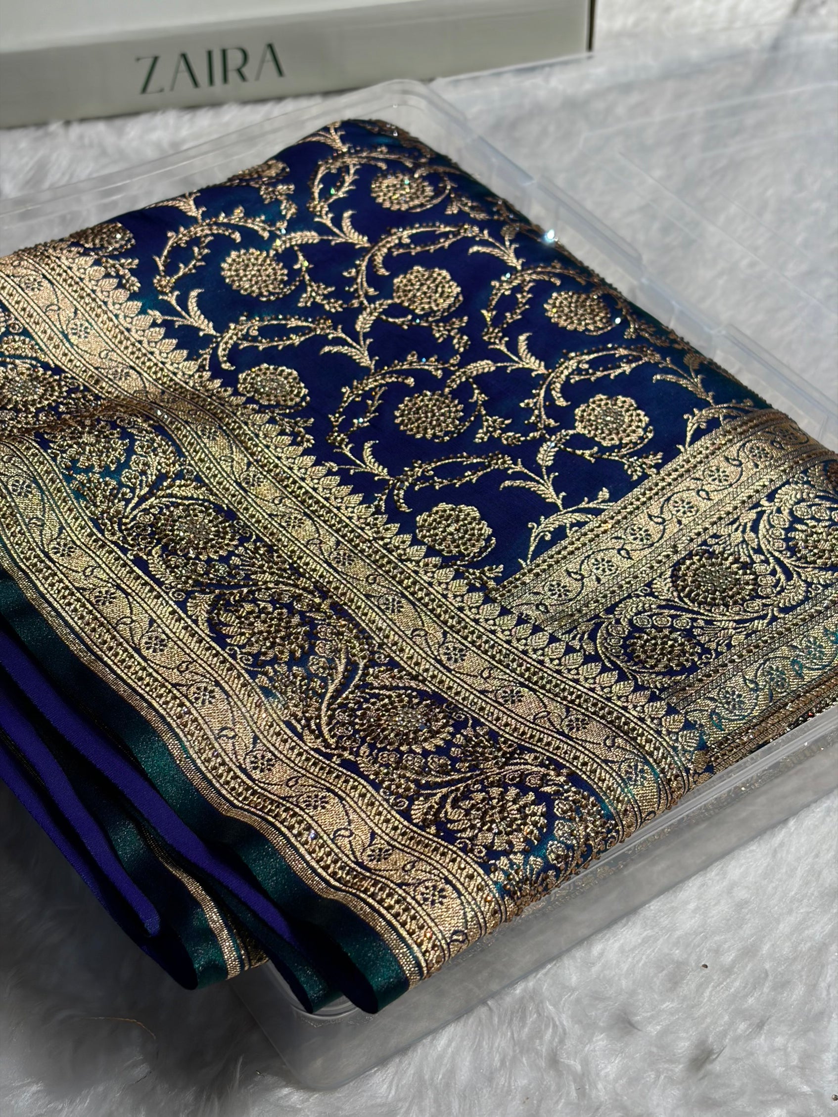 Banarasi Bridal Peacock Jaal with Swarovski Stone BSS13 (E)