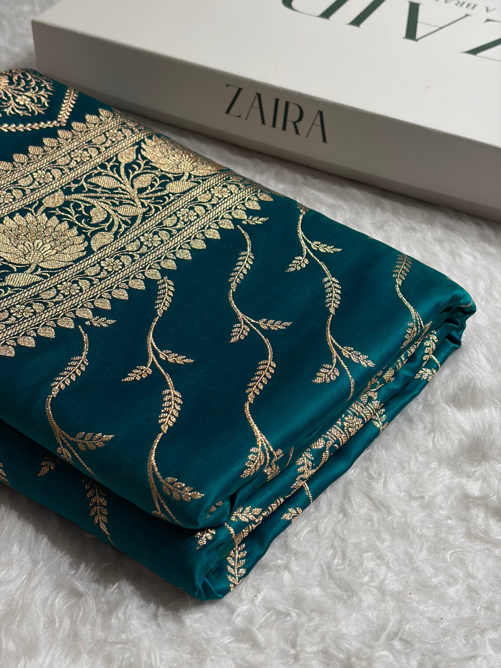 Cross Wine Floral Pattern Satin Katan Silk saree SK37