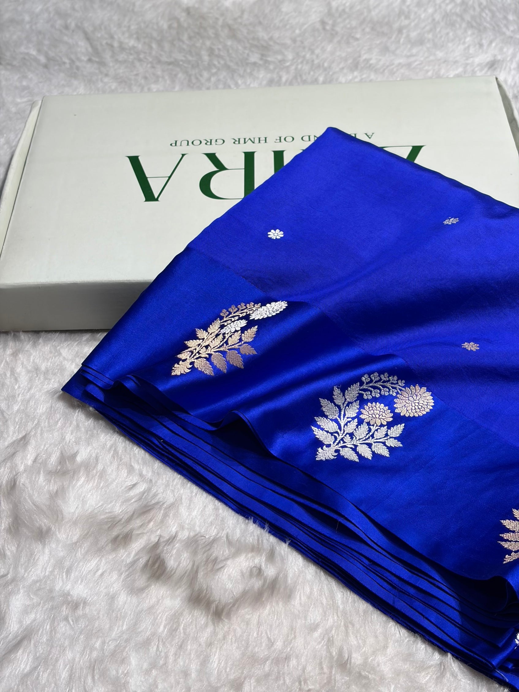 Royal Blue Shade Handwoven Kaduwa Pure Katan Paper Silk RM-05