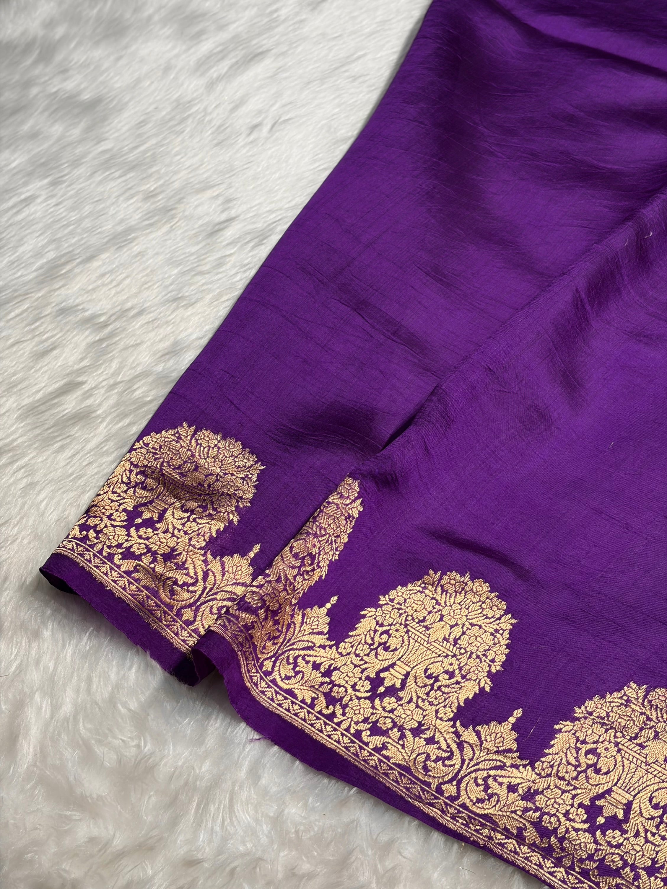 Purple Shades Minakari Handwoven Pure Raw Mango Silk RM-54