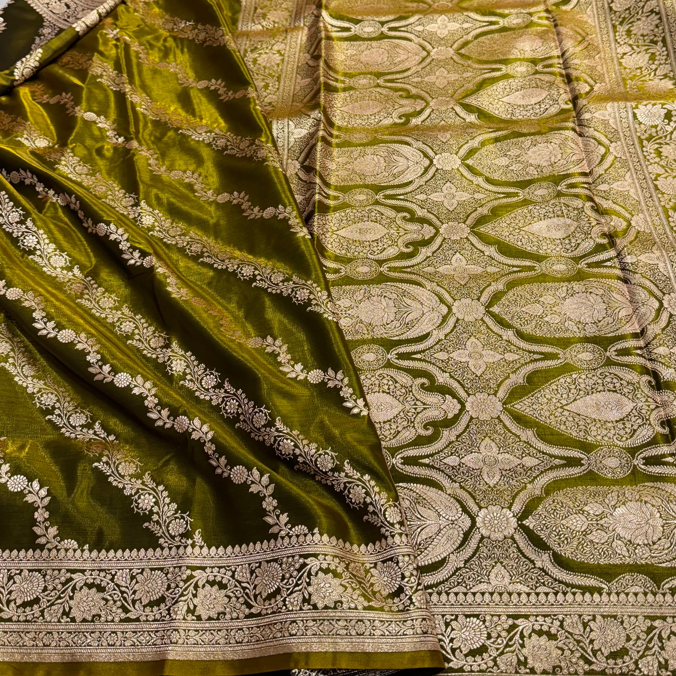 Ultra Light Weight Satin Silk Mehandi Cross SS10