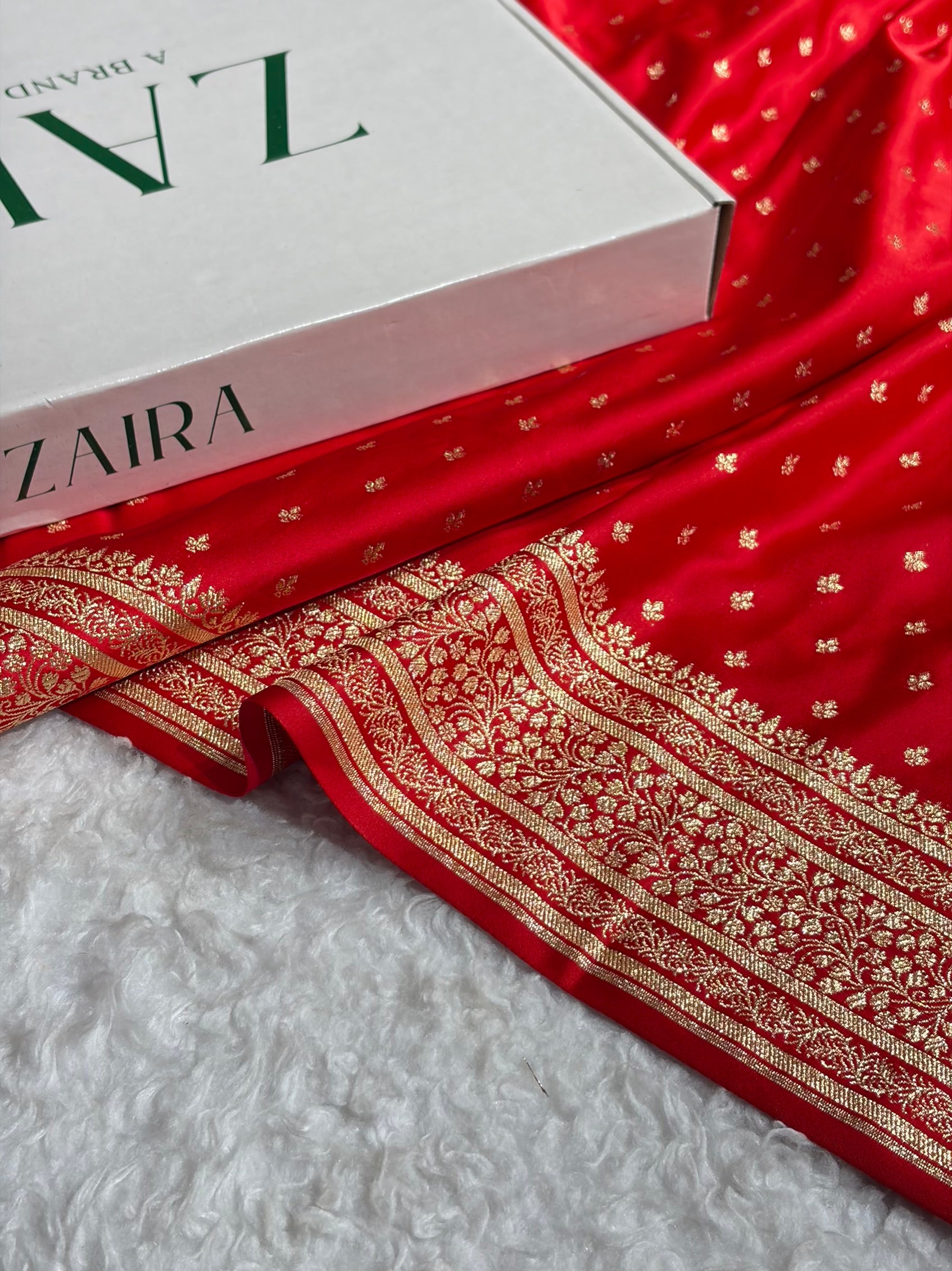 Banarasi Satin Katan Saree in Red Shades SK88