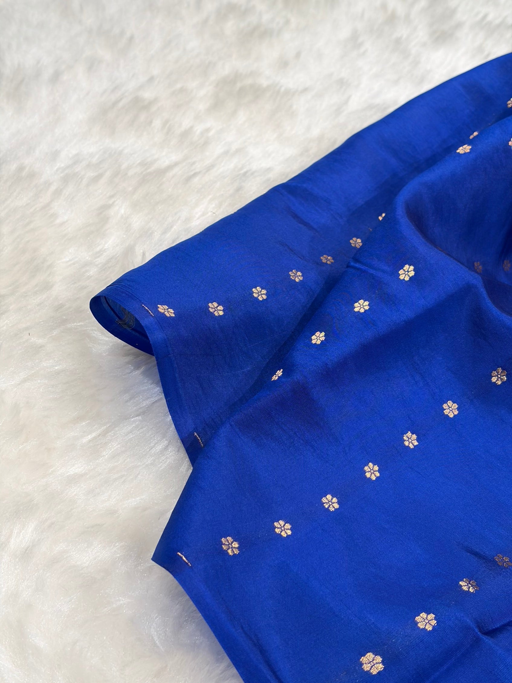 Royal Blue Shades Meena Boota Handwoven Paper Silk RM-35