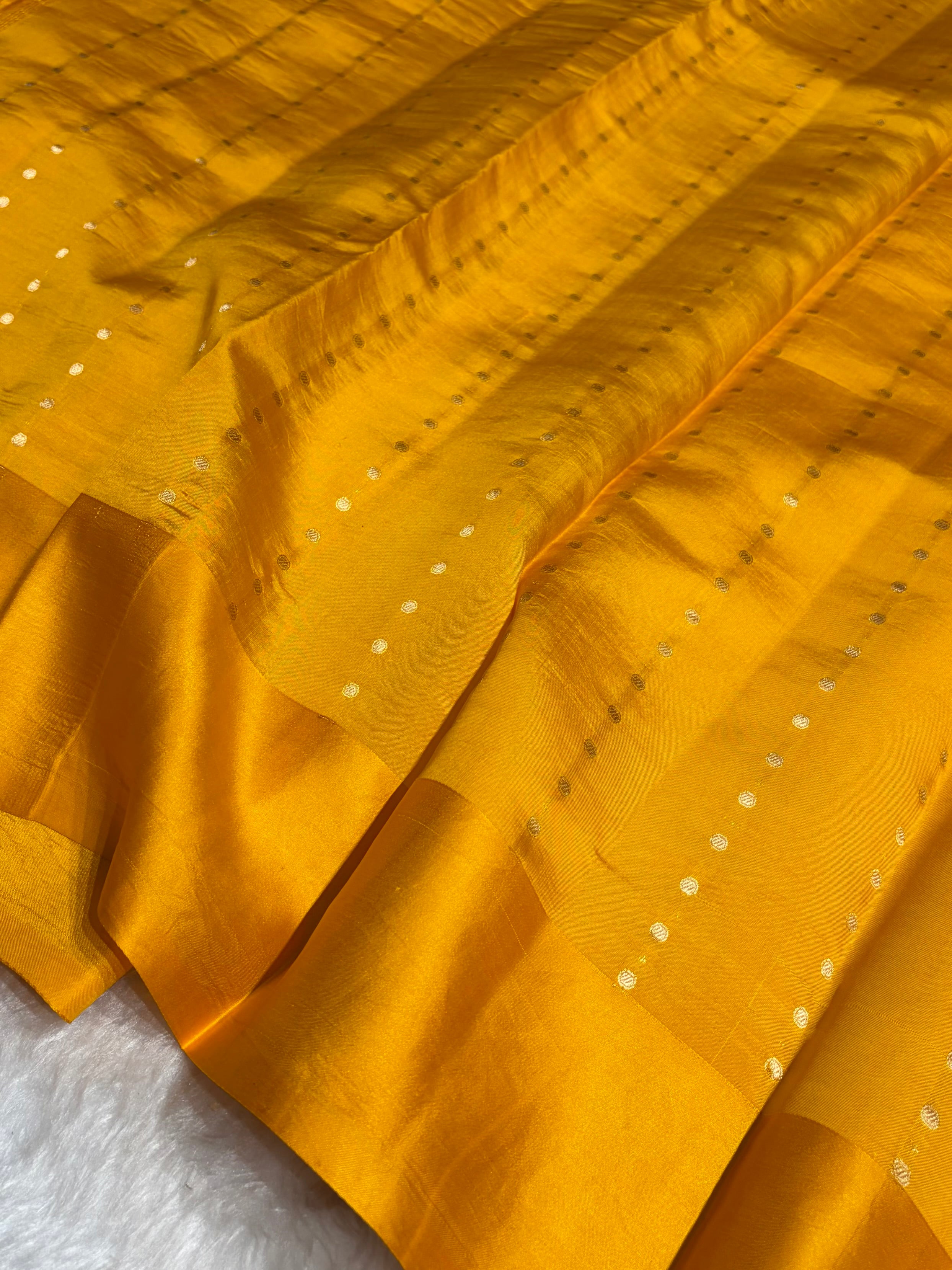 Mustard Gold Shades Handwoven Pure Raw Mango Silk RM-60
