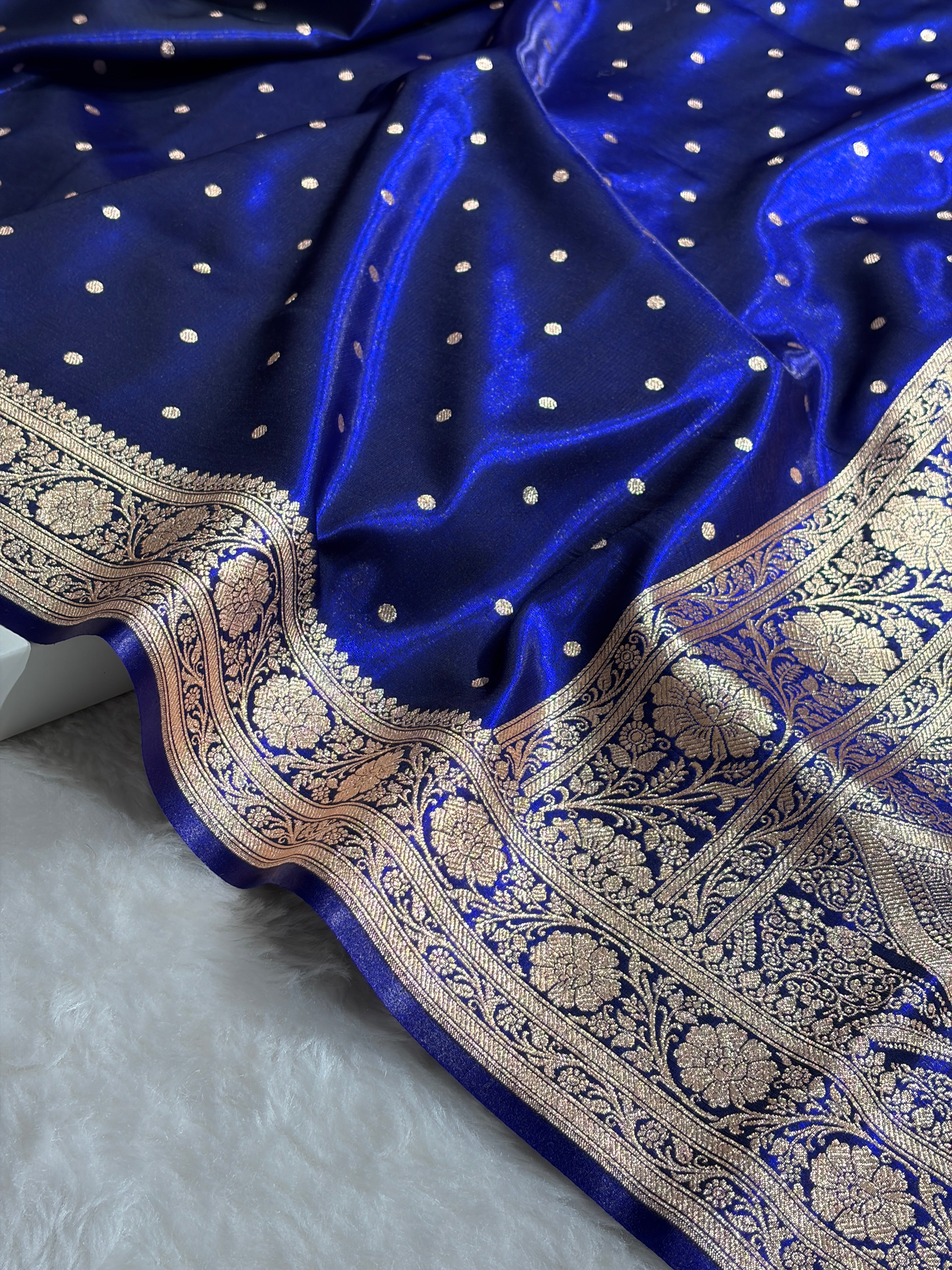 Satin Silk Dot Booti in Royal Blue Shades SS08