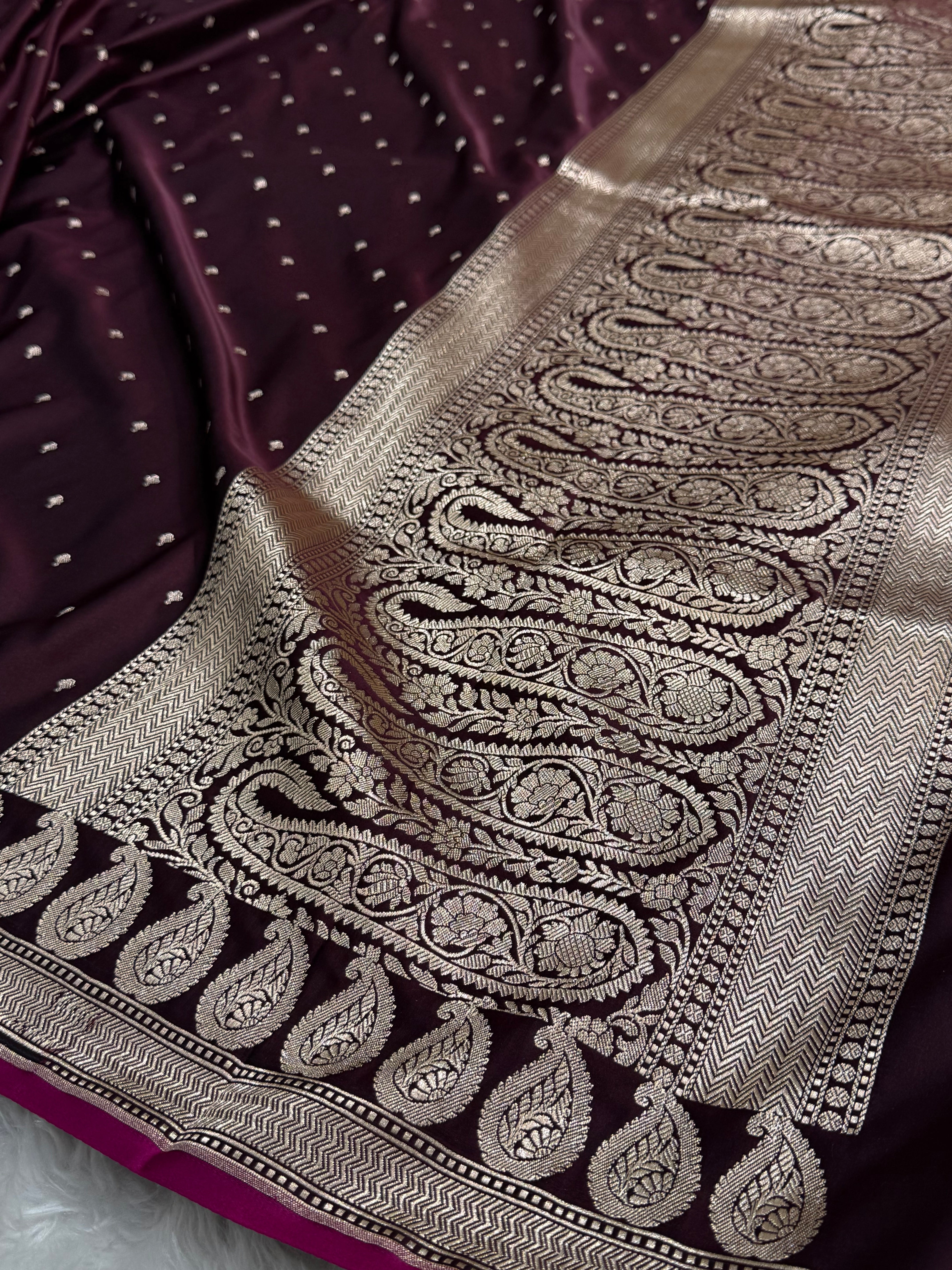 Chocolate Mashru Silk Saree for Festive Seasons MSM-02