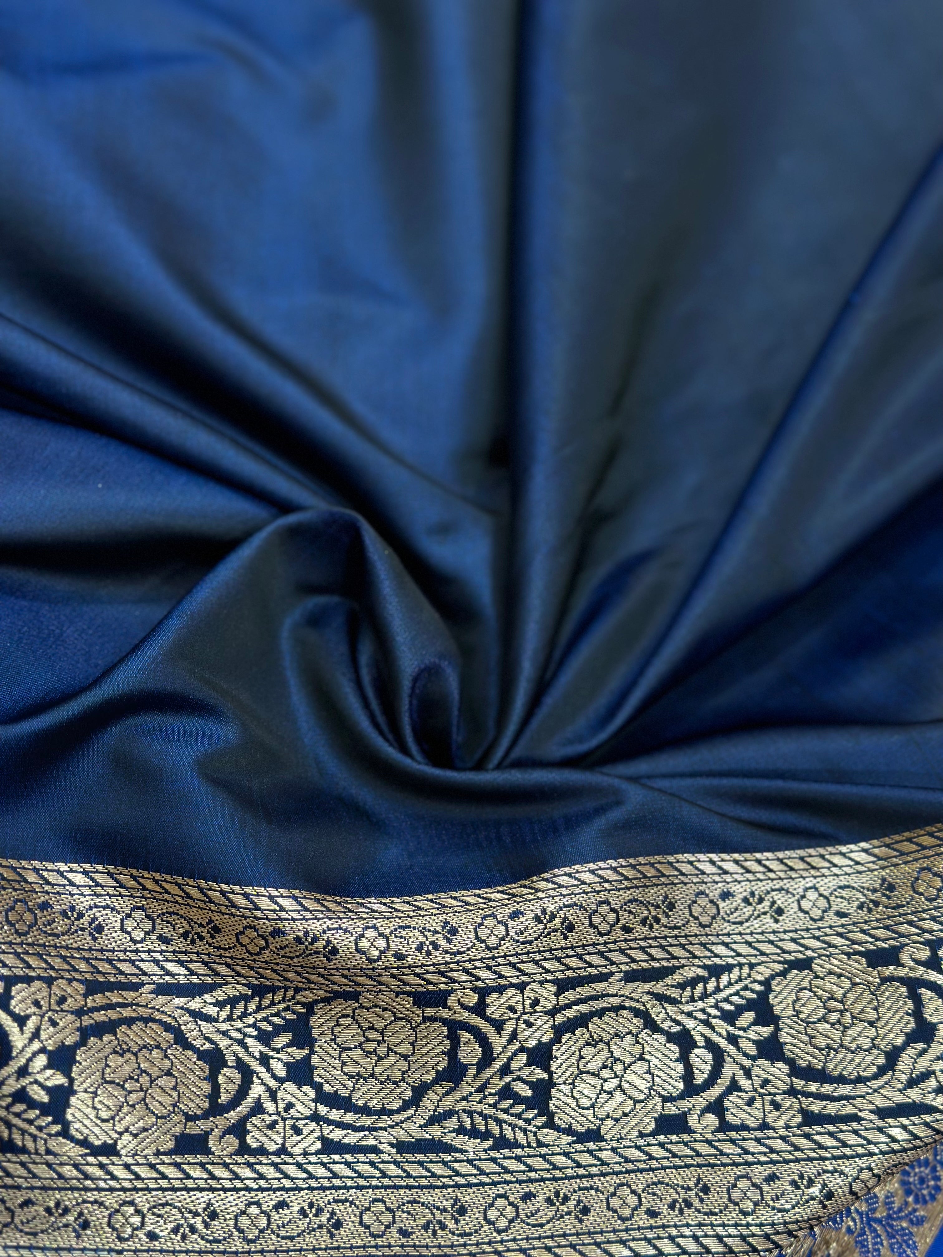 Cross Katan Silk Saree In Cross Navy Shades.