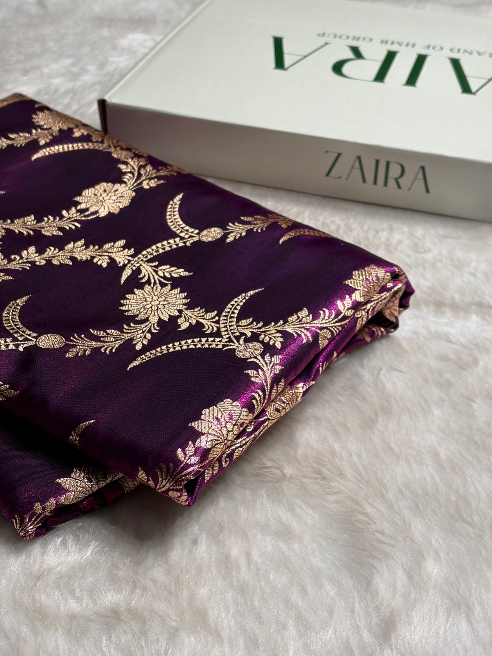 Satin Silk Banarasi Jaal In Wine Shades SS18