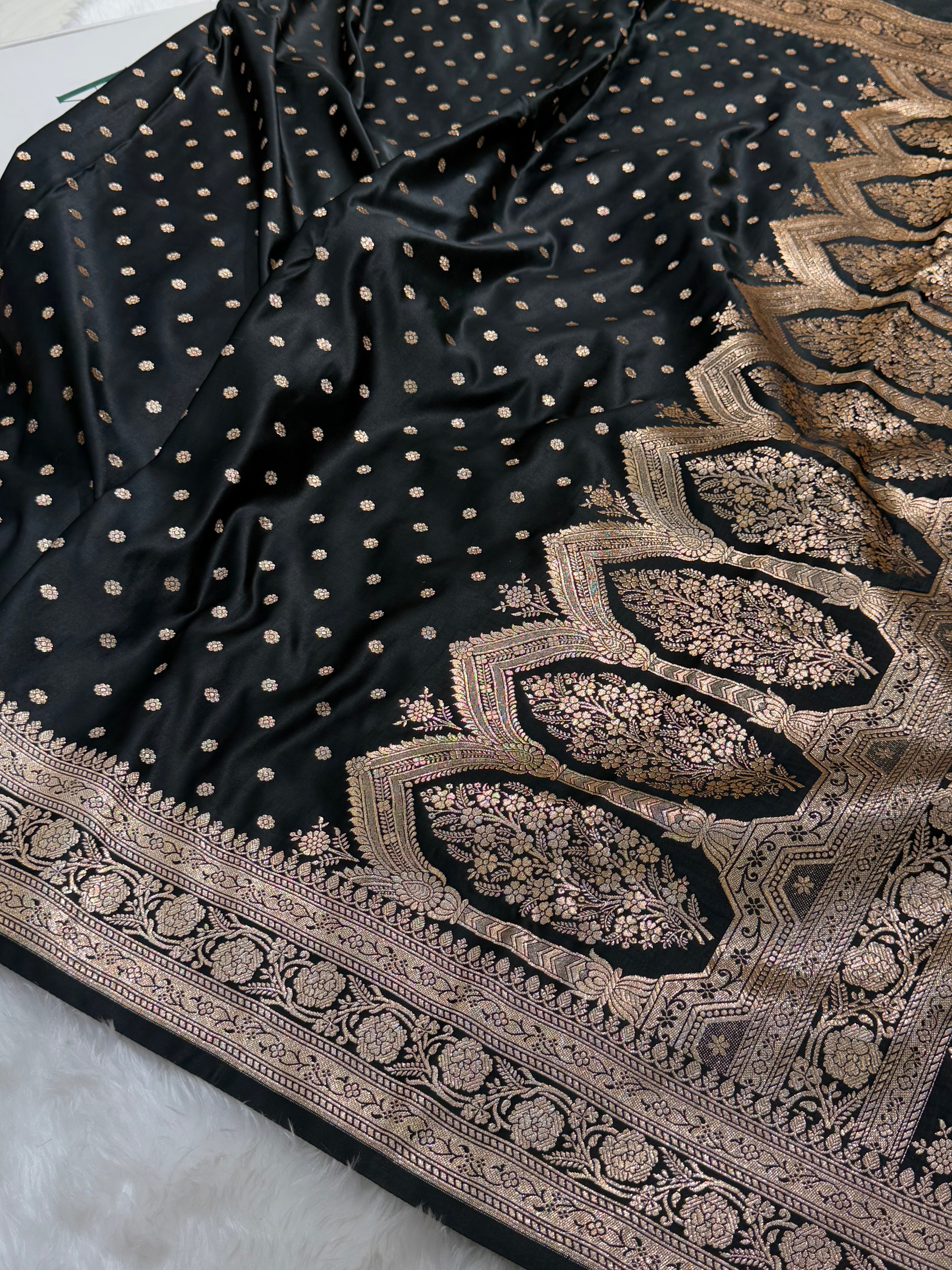 Banarasi Black Katan Silk Saree In Black Shades SK01