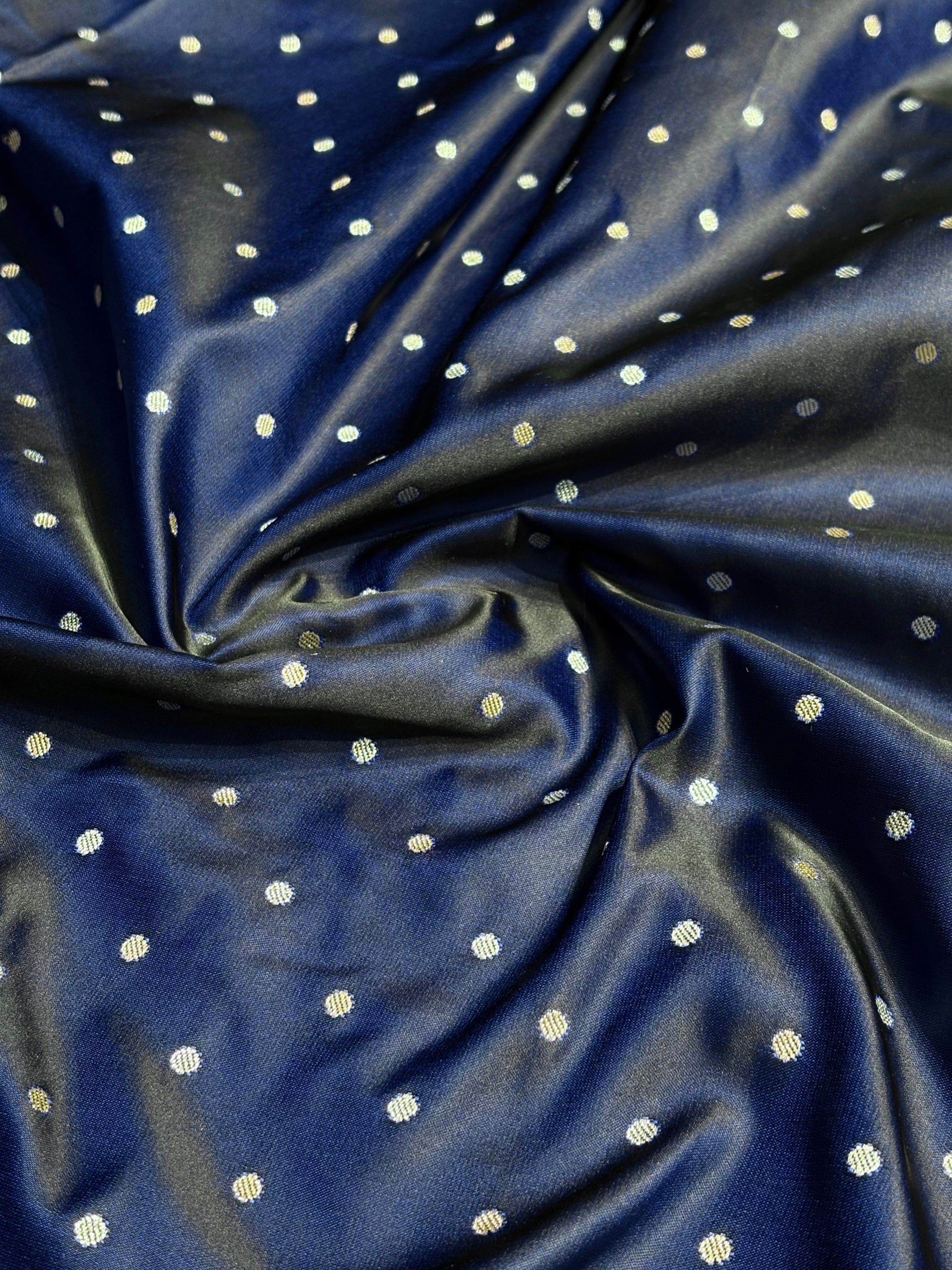 Navy Floral Boota With Floral Border Mashru Silk Saree MSM 78