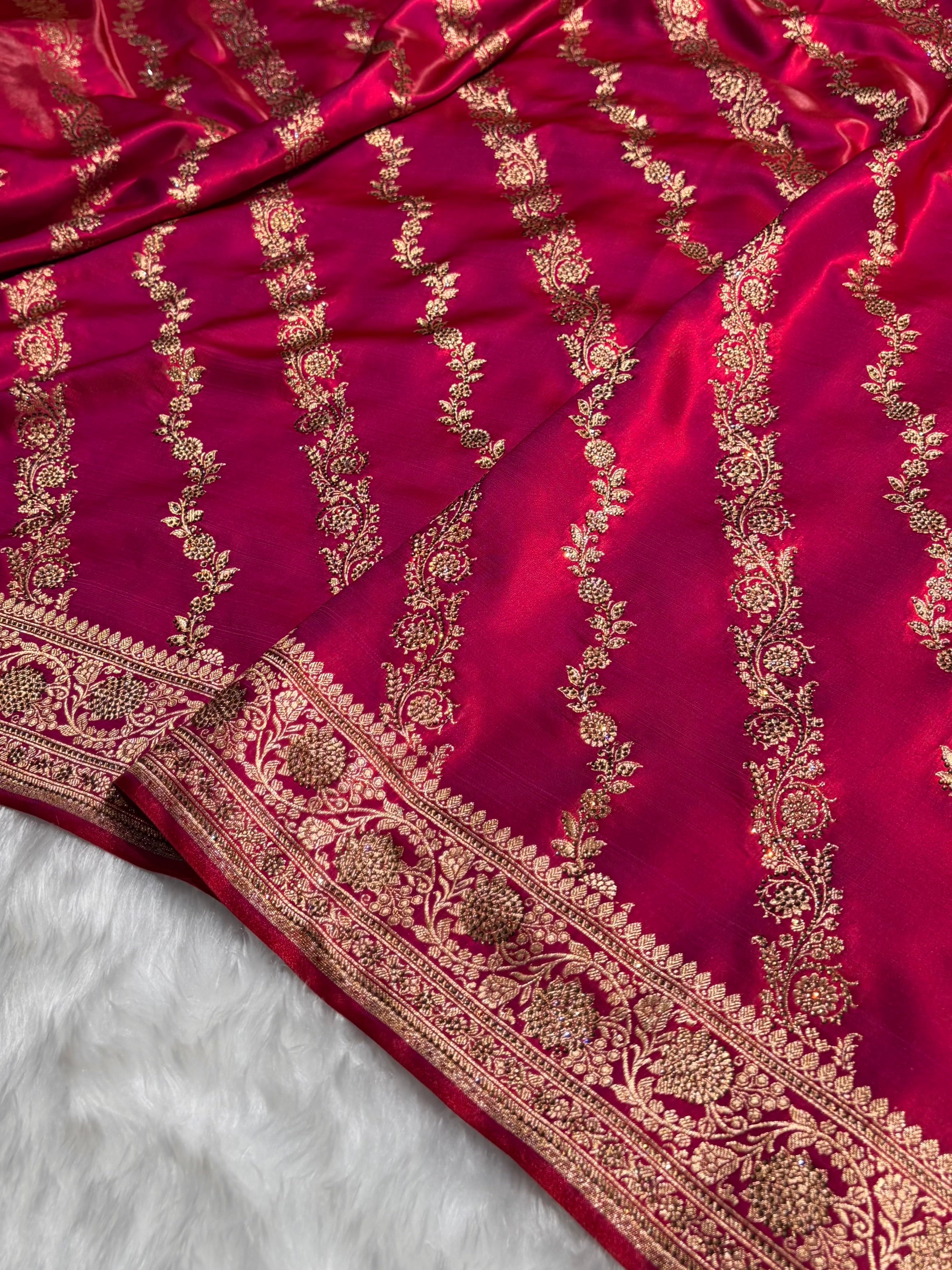 Pinkish Purple Cross with Swarovski Stone Work BSS-10