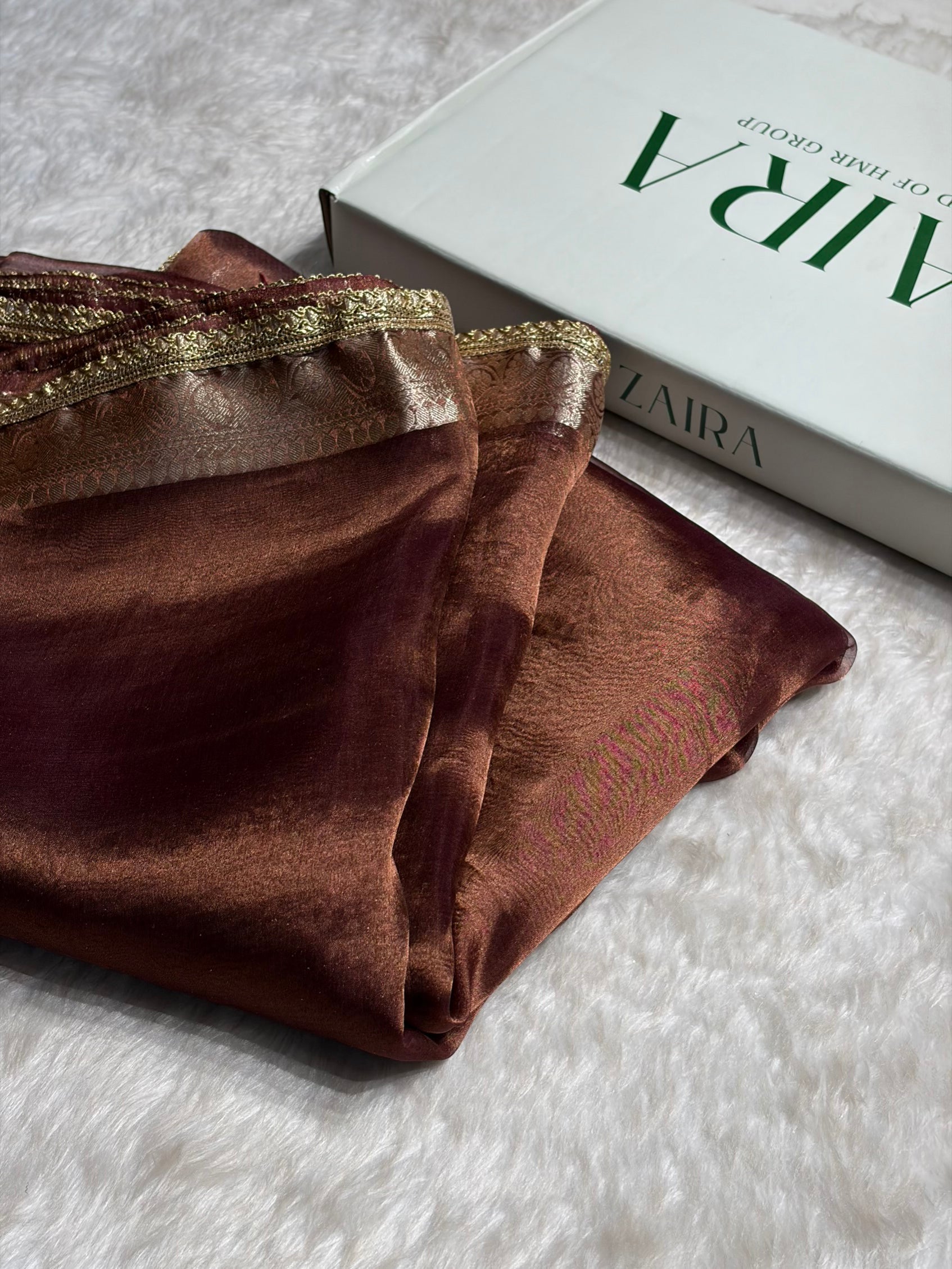 Garnet Shades Pure Tissue Silk Saree with Gotta Patti PTGP-09