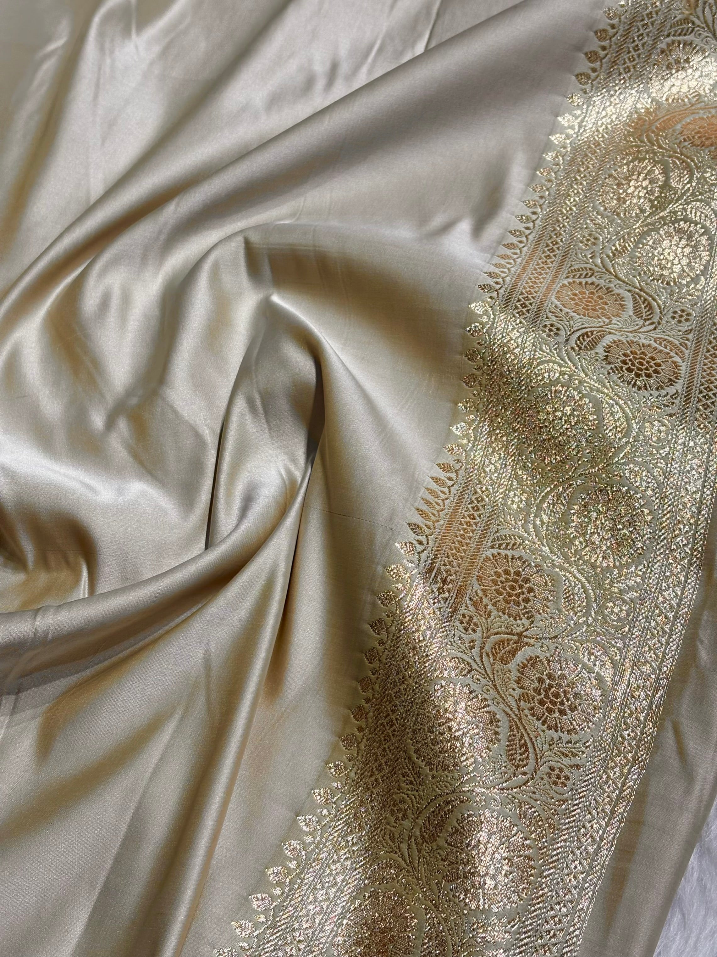 Tusser Cross Satin Katan Silk Saree SK17