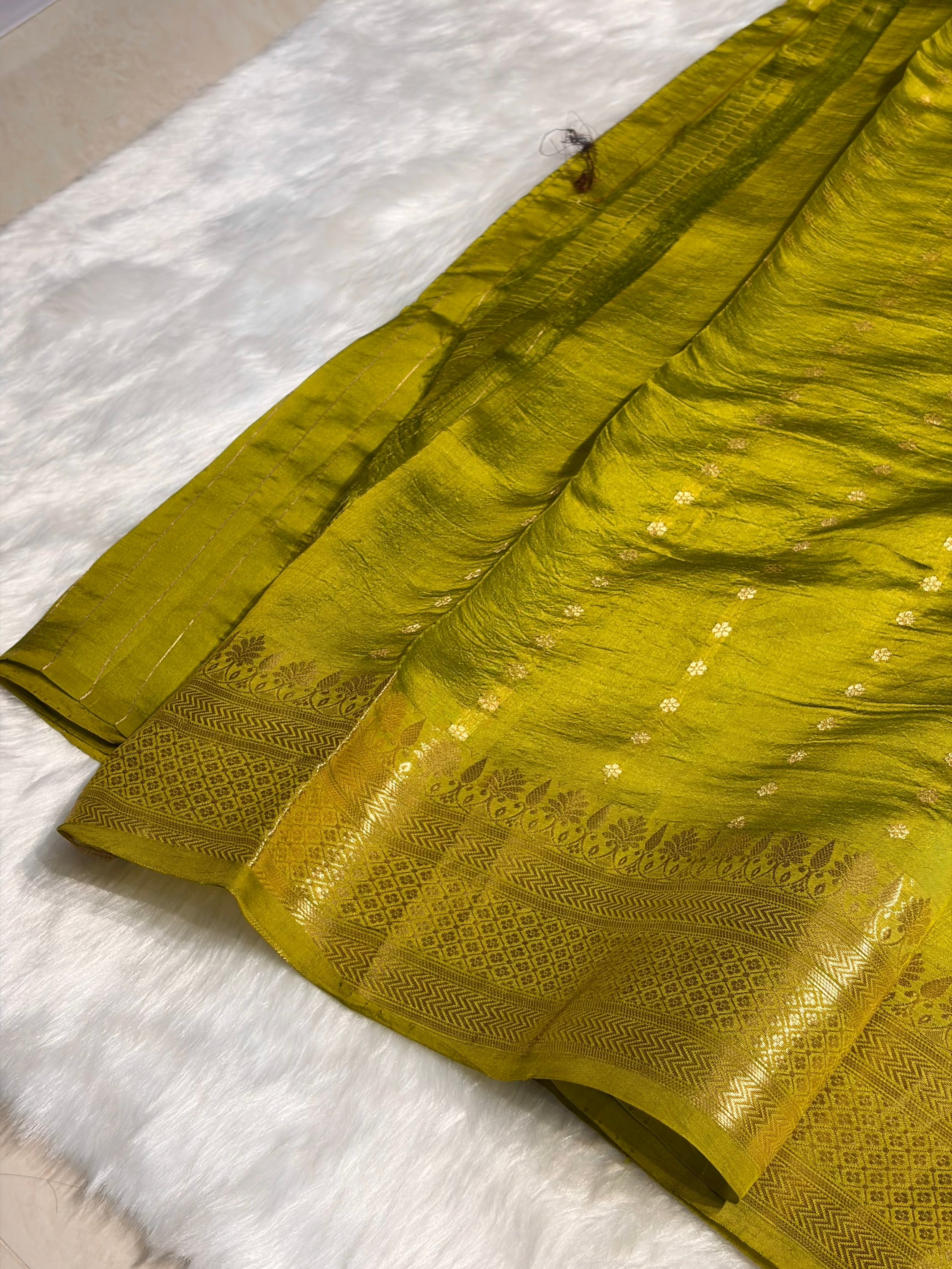 Liril Mehendi Shades Handwoven Pure Raw Mango Silk RM-47
