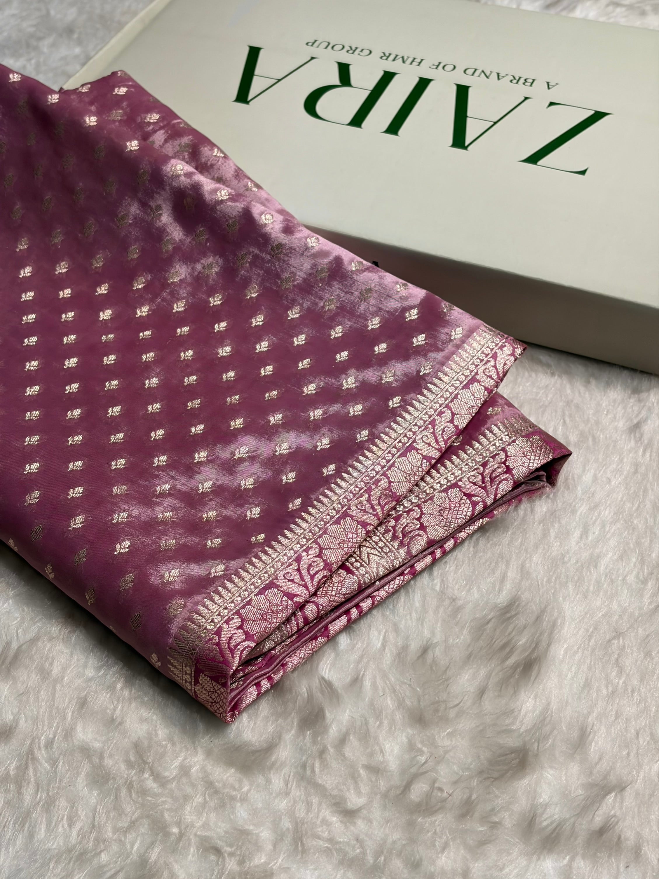 Onion Pink Shade With Contrast Border Crepe Silky Katan Banarasi Saree CSK-04
