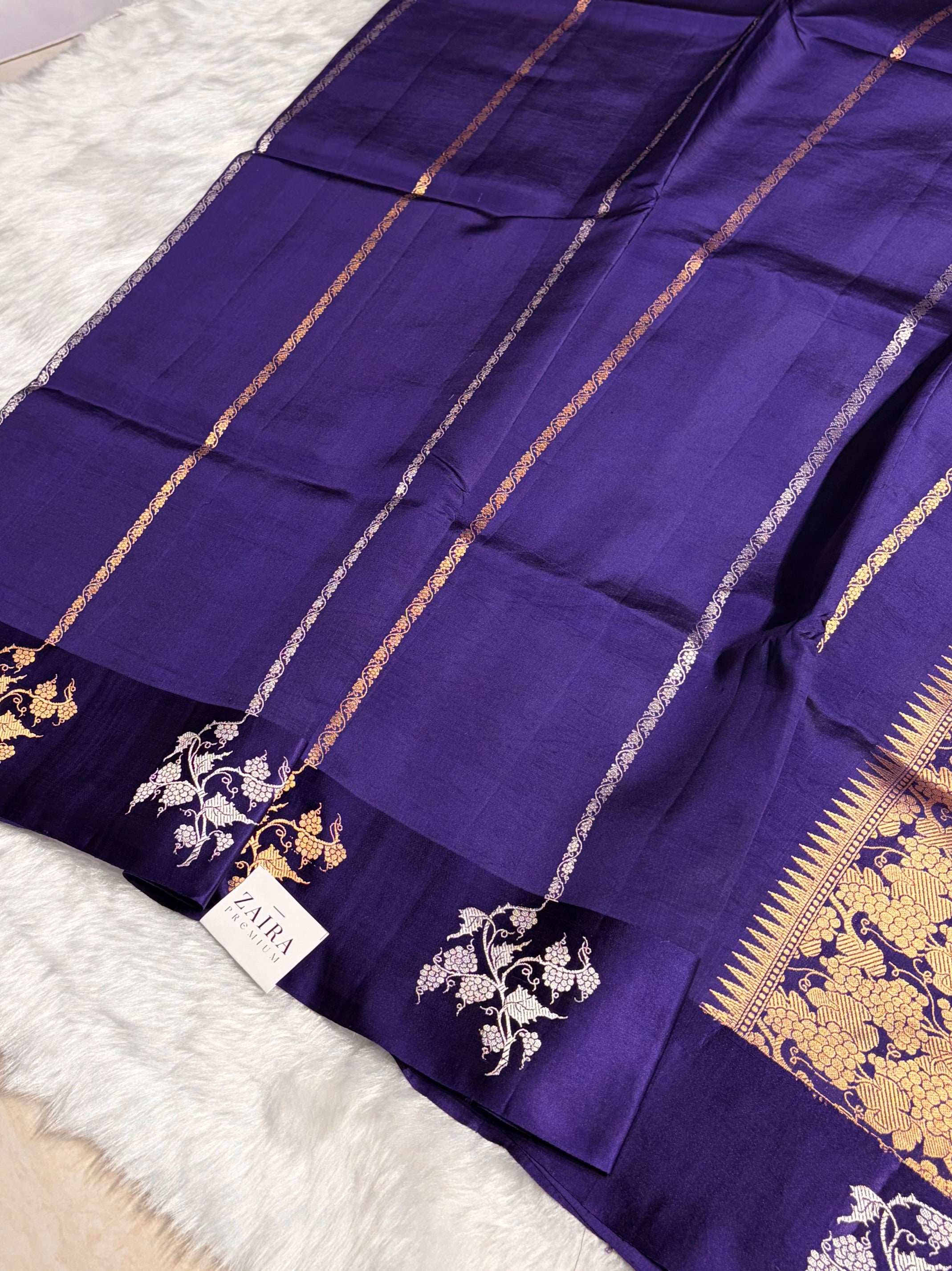 Purple Shades Boota Handwoven Pure Raw Mango Silk RM-11