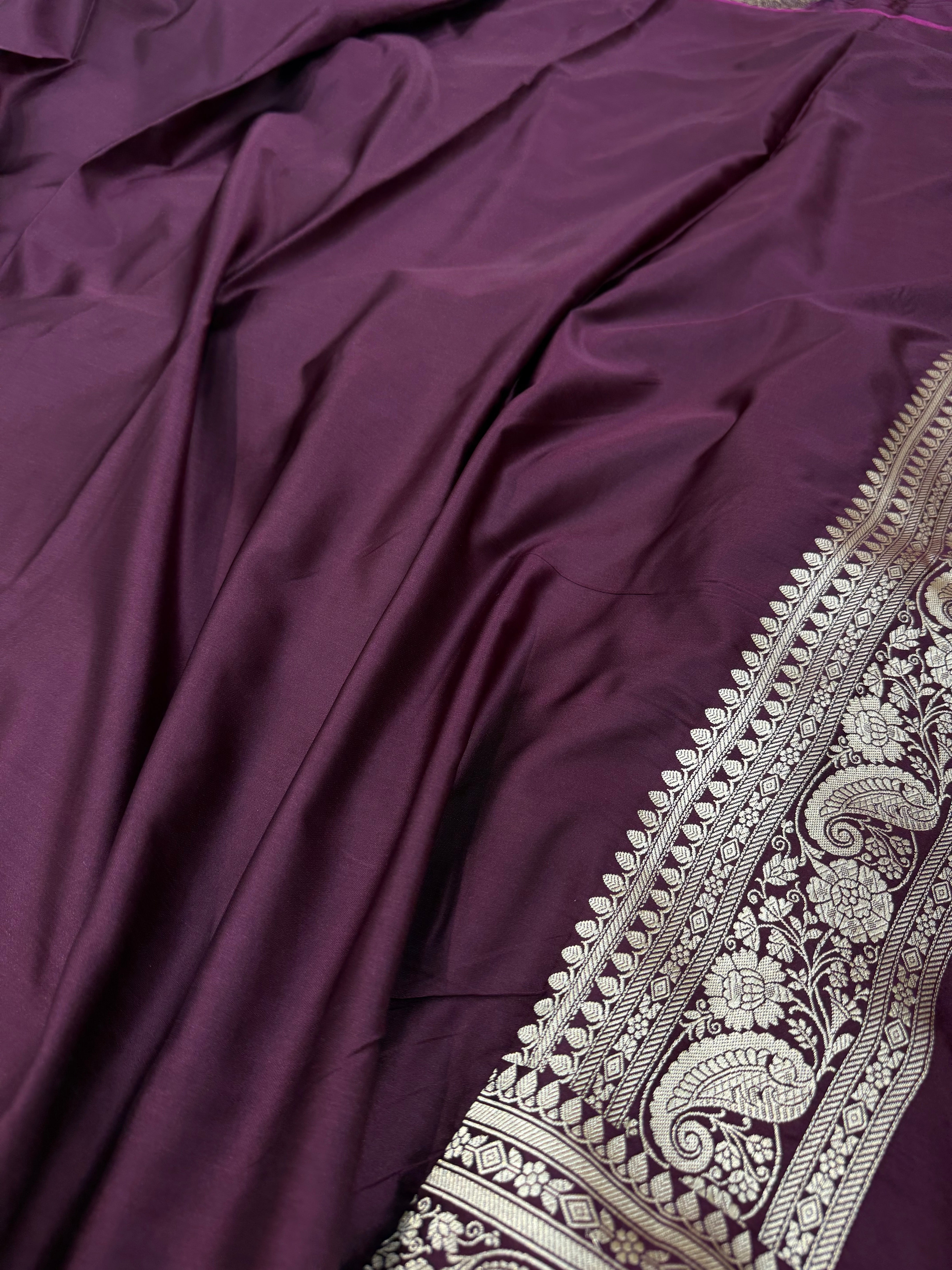 Wine shades Mashru Silk Saree for Festive Seasons
