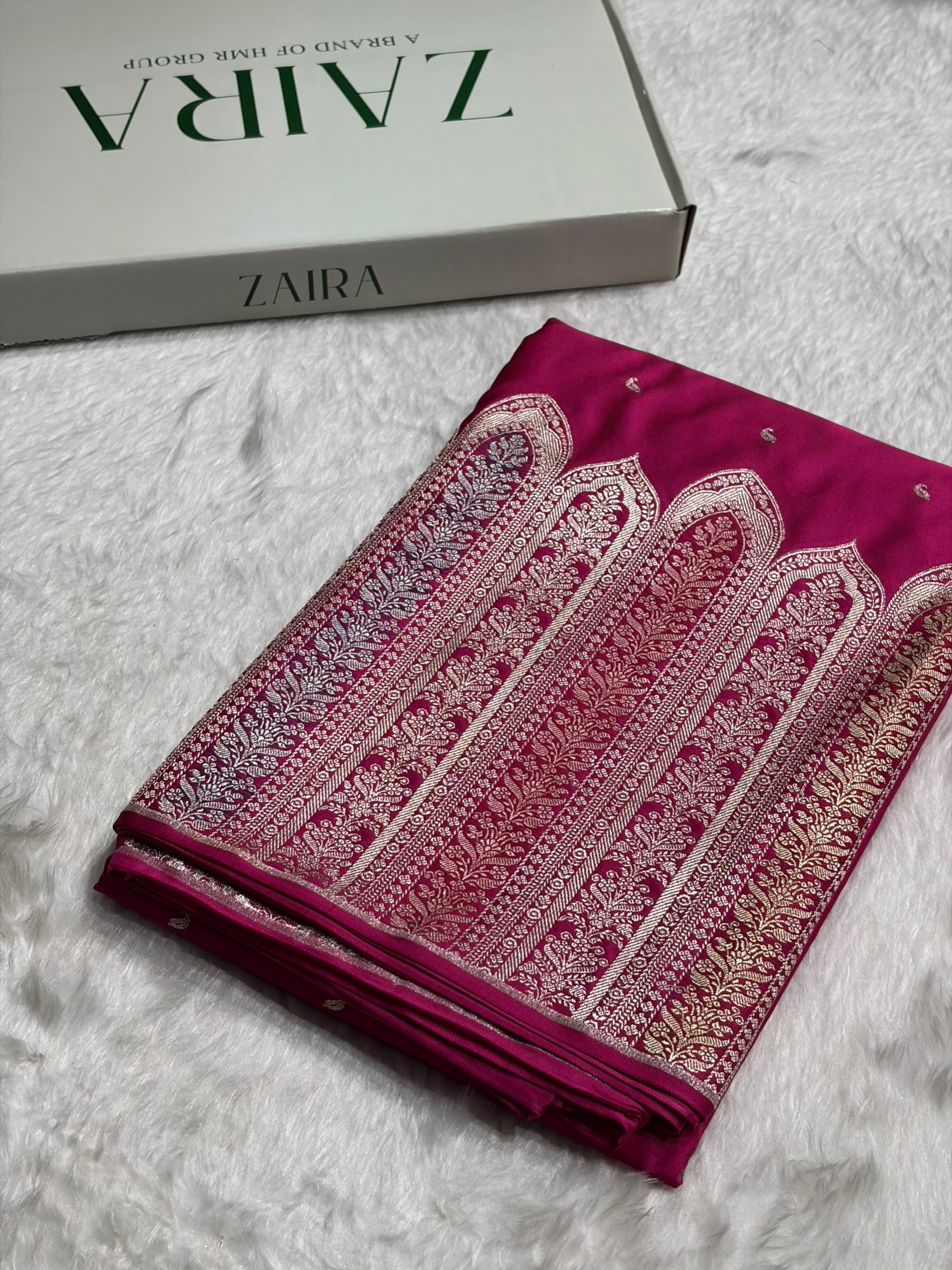 Skirt Border Rani Minakari Mashru Silk Saree MS13