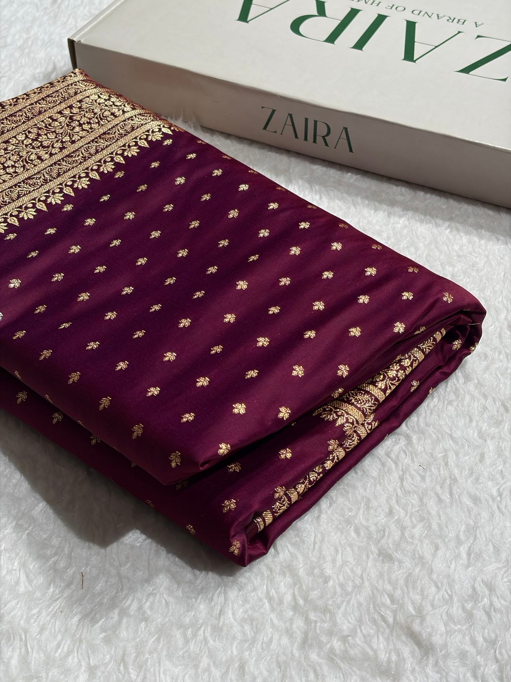 Banarasi Satin Katan Saree in Cross Wine Shades SK88