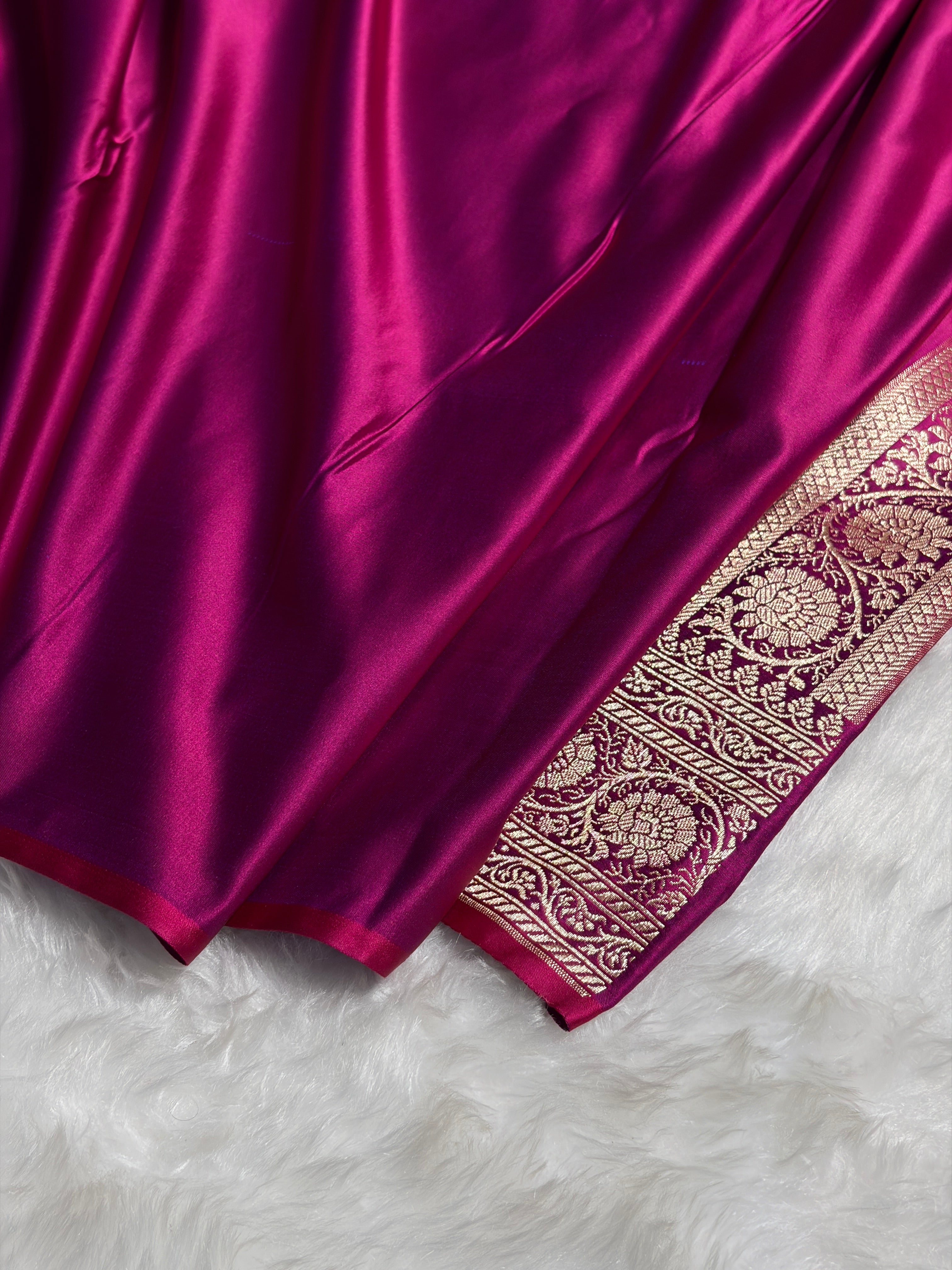 Cross Magenta Banarasi Brocade Soft Katan Silk Saree SKB-01