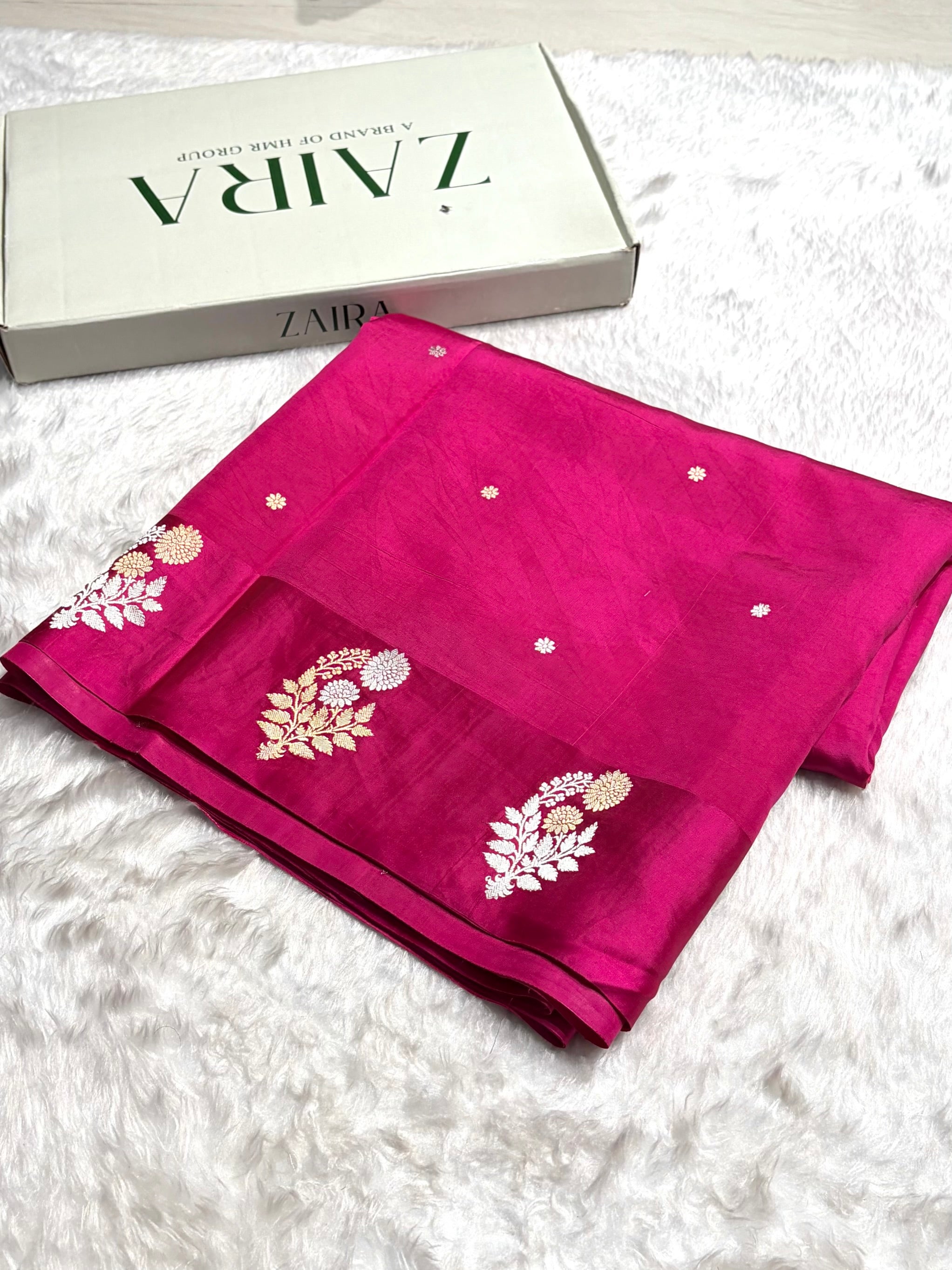 Rani Shade Handwoven Kaduwa Pure Katan Raw Mango Silk RM-05