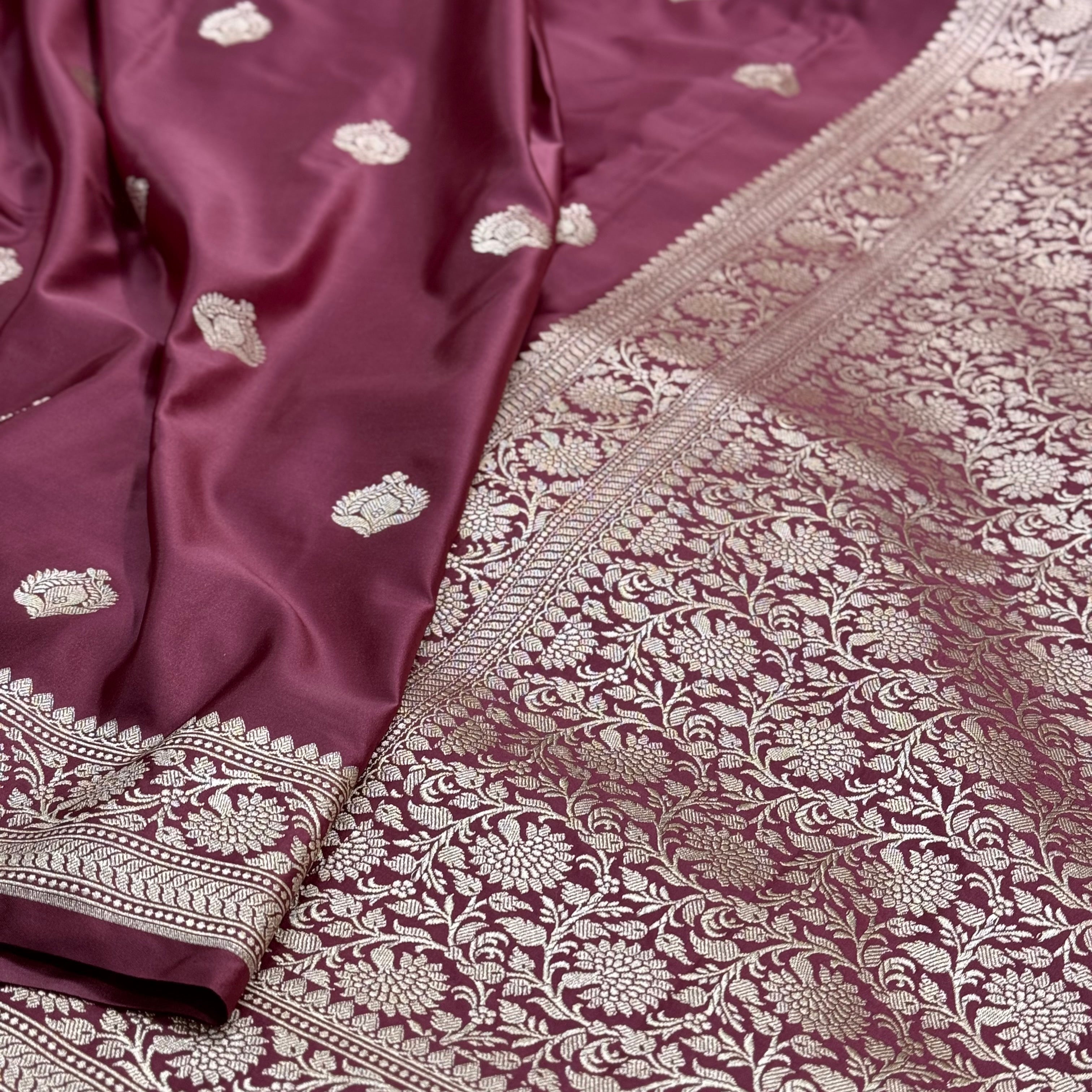 Copper Tone Motif Mashru Silk Saree