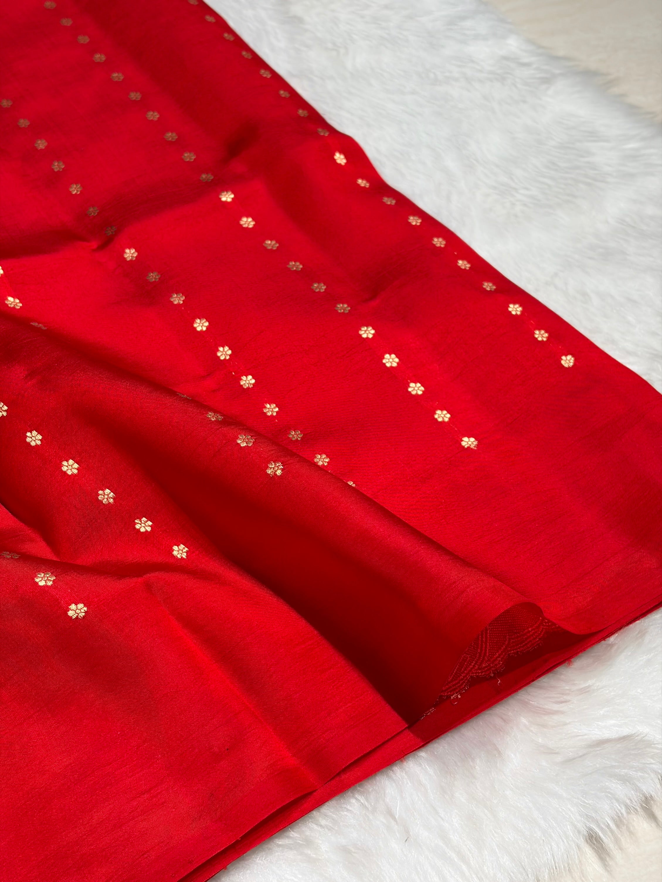 Red Shades Handwoven Pure Raw Mango Silk RM-62