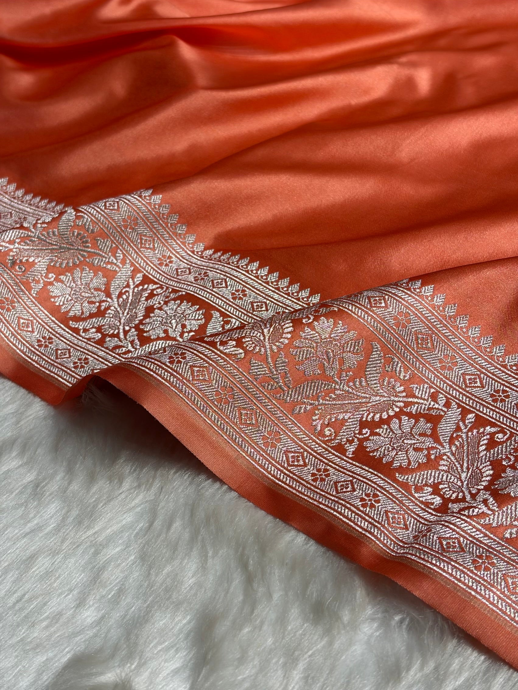 Kesar Plain Mashru Silk Saree MS22