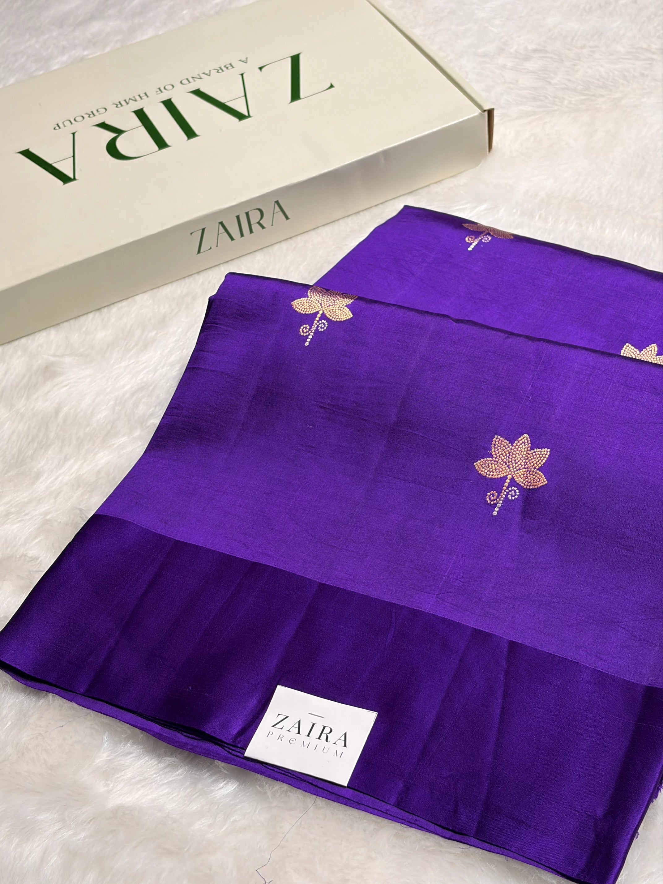 Royal Blue Boota Handwoven Raw Mango Silk RM-28