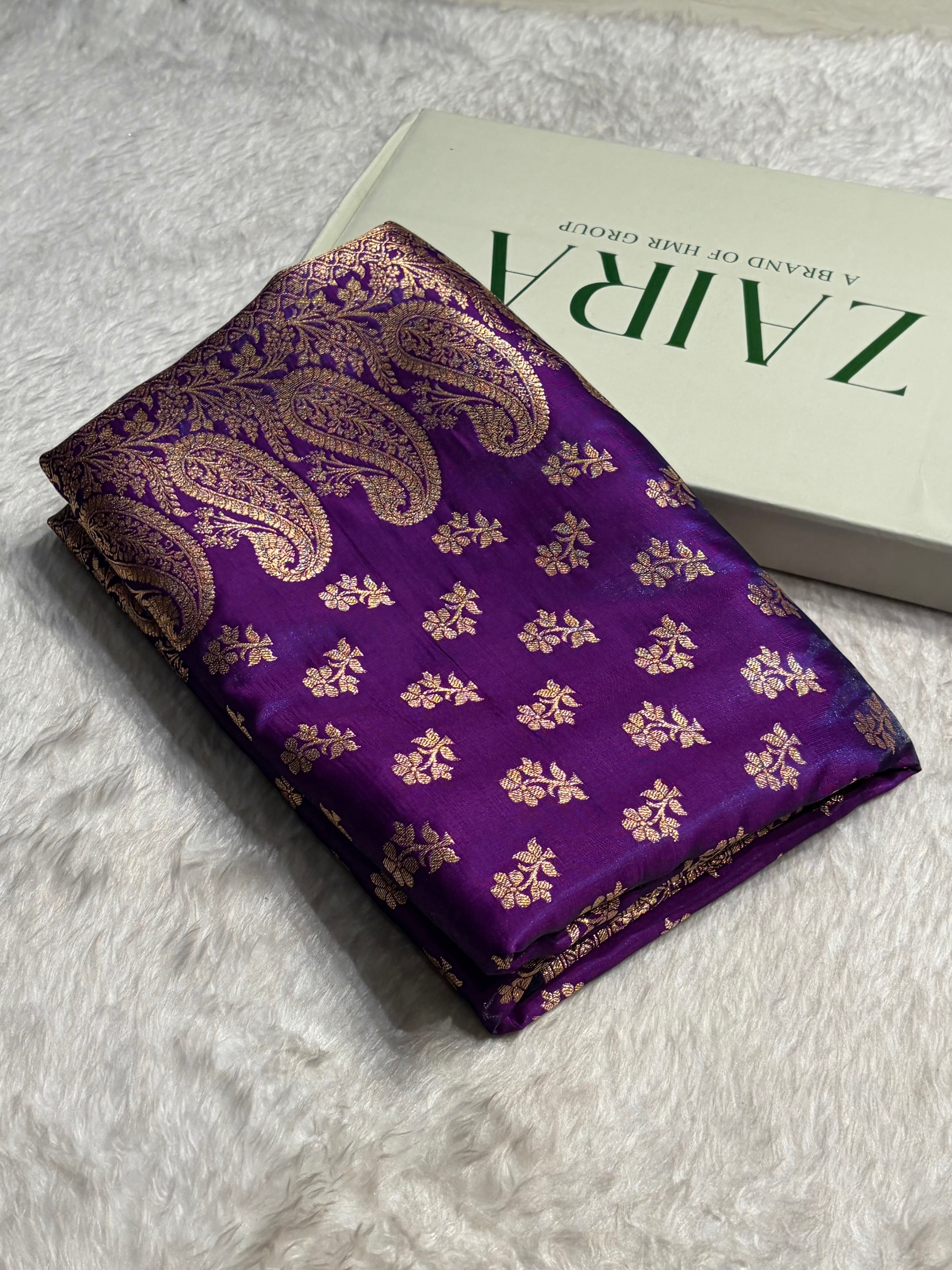 Purple Shades Banarasi Satin Silk Saree SS34