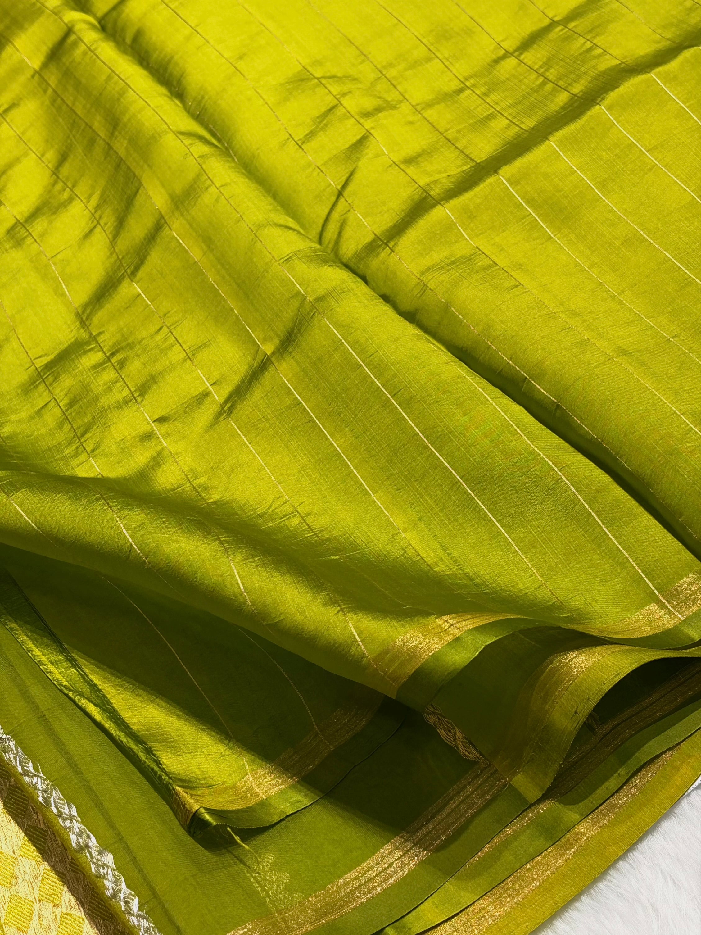 Liril Mehendi Shades Boota Rangkart Handwoven Pure Raw Mango Silk RM-15