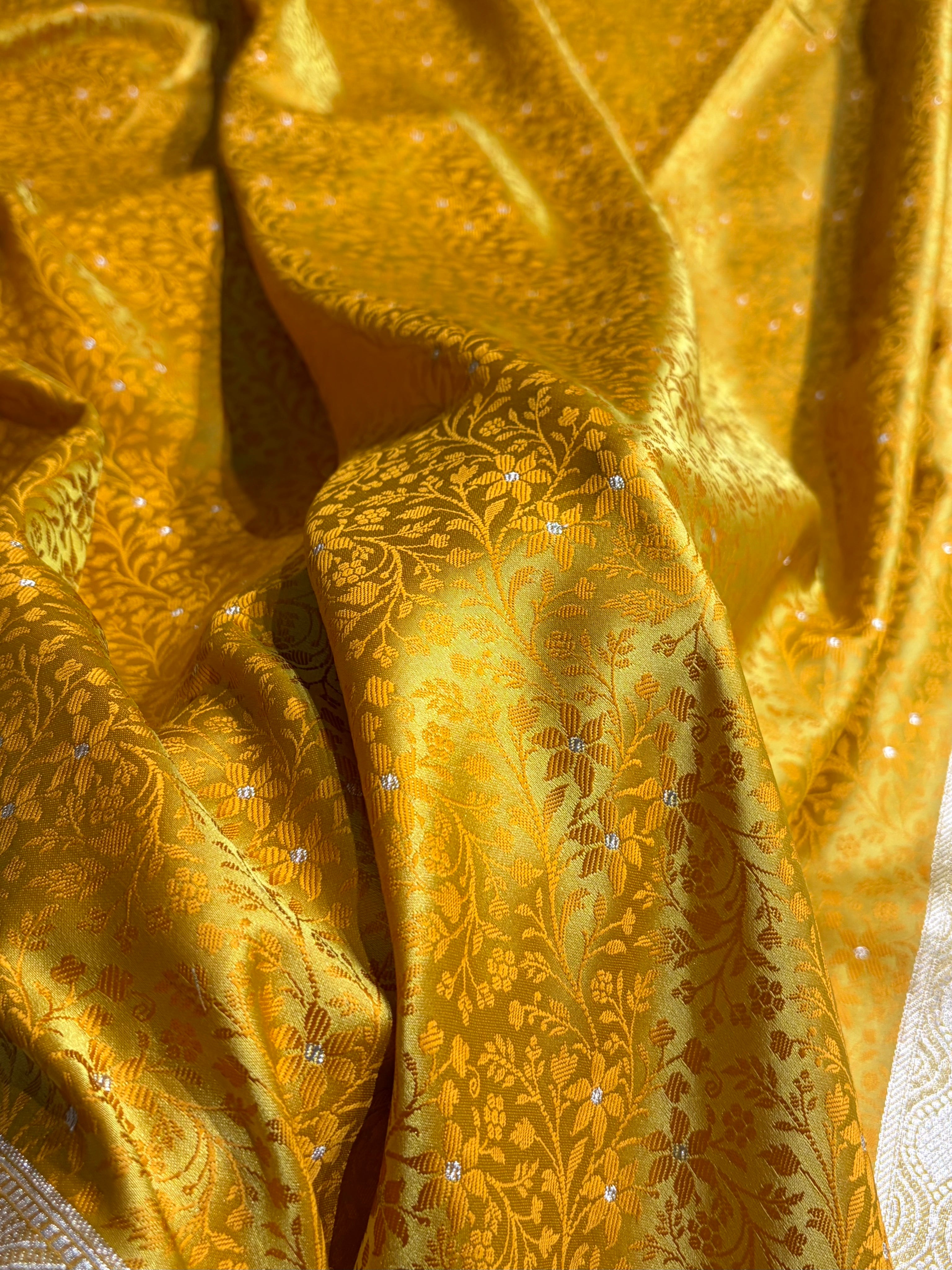 Mustard Shades Tanchoi Motif Mashru Silk Saree MST-15