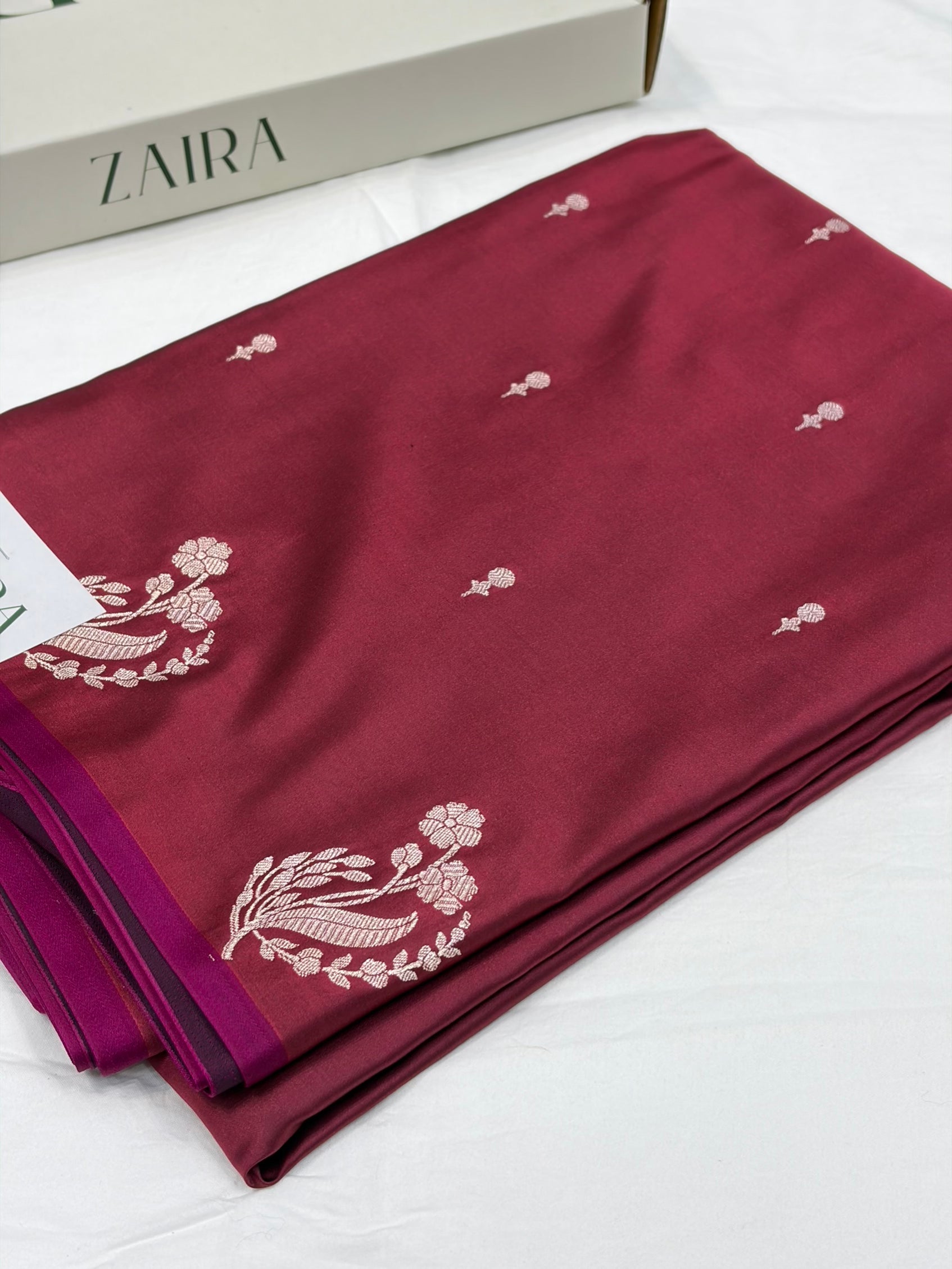 Rusty Mauve Shade With Booti Pattern Mashru Silk Saree