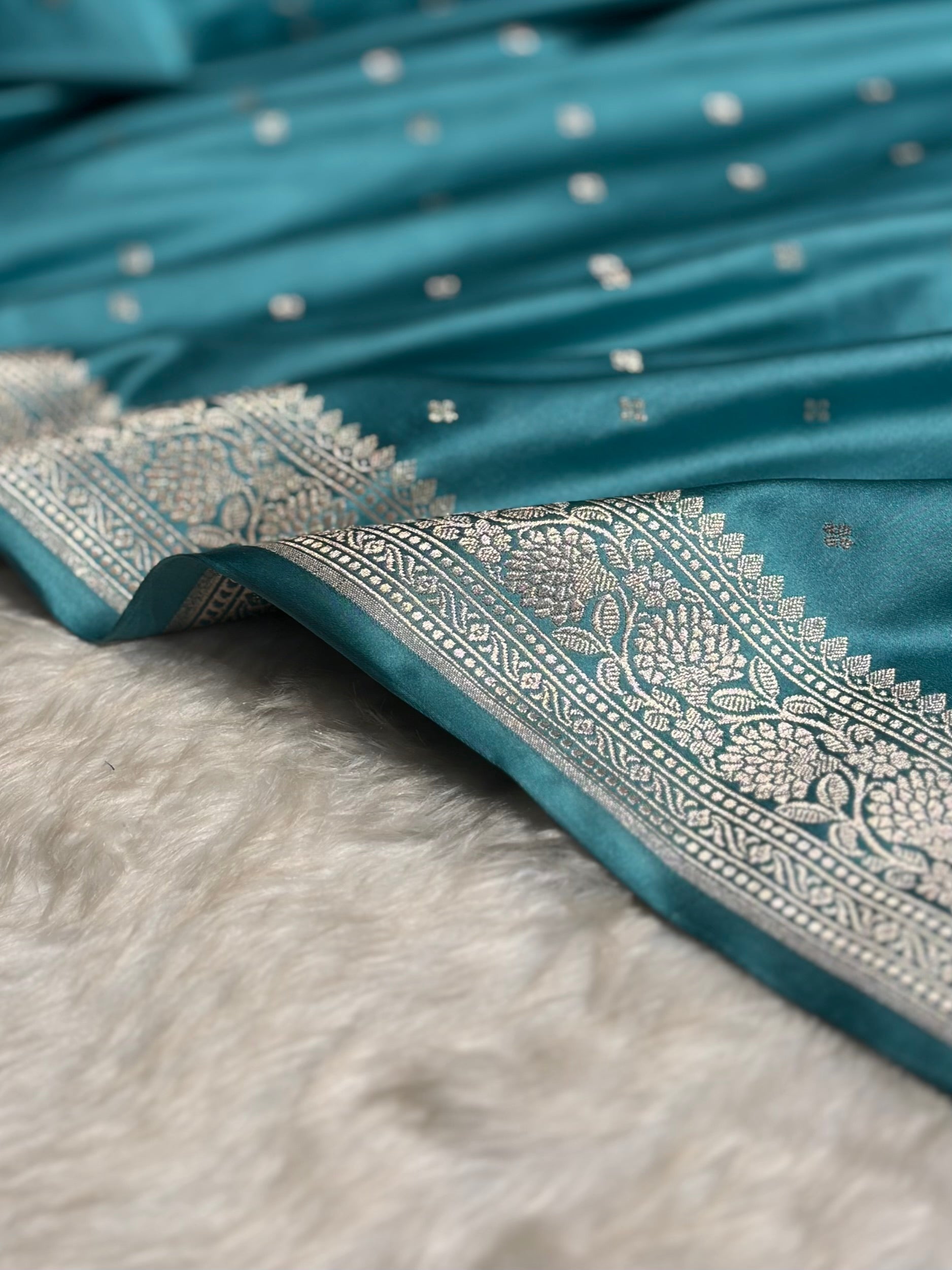 Mint Shades Booti Mashru Silk Saree MS70