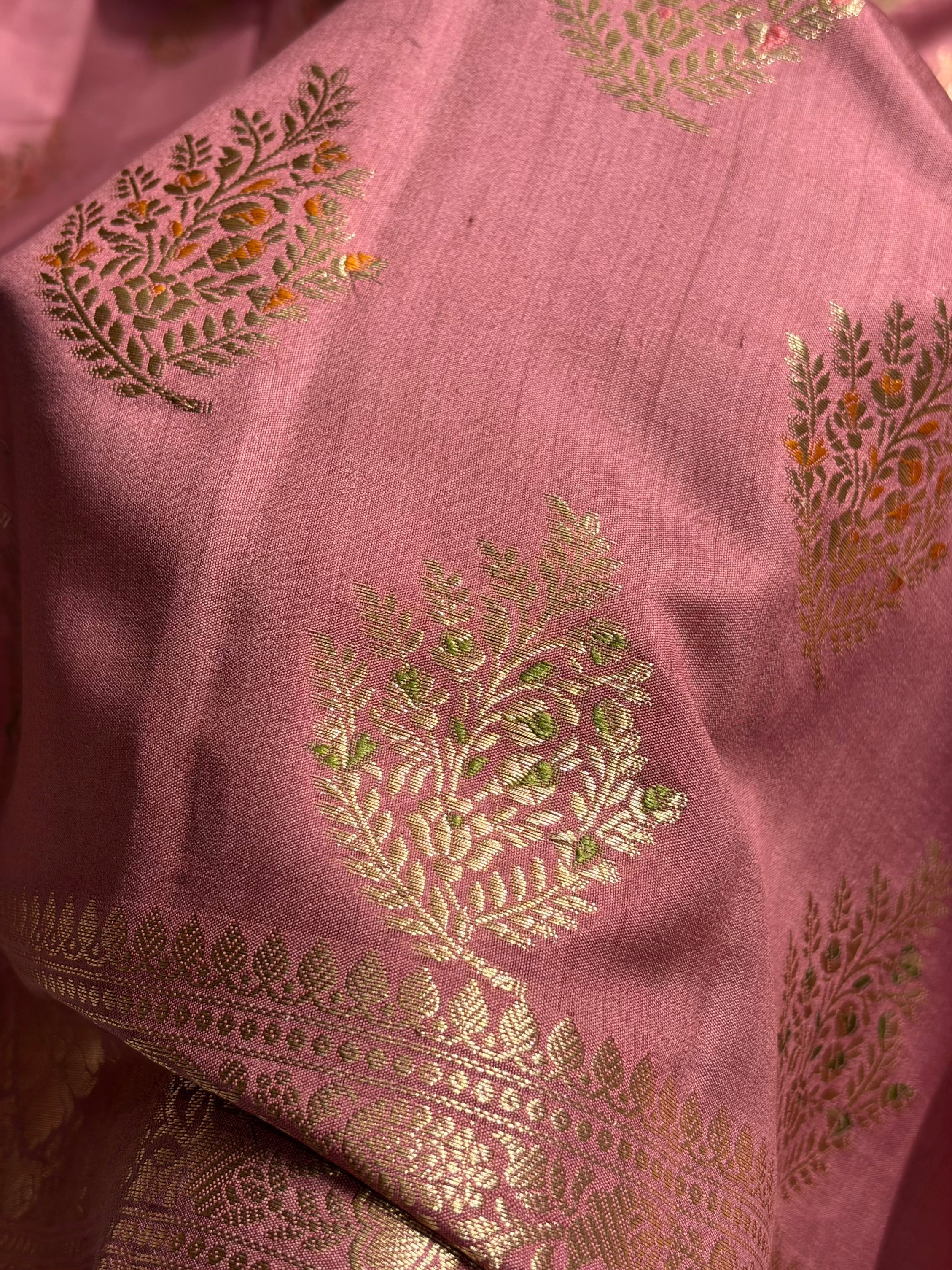 Minakari Dusty Peach Shades Pure Chiniya Silk CH-02