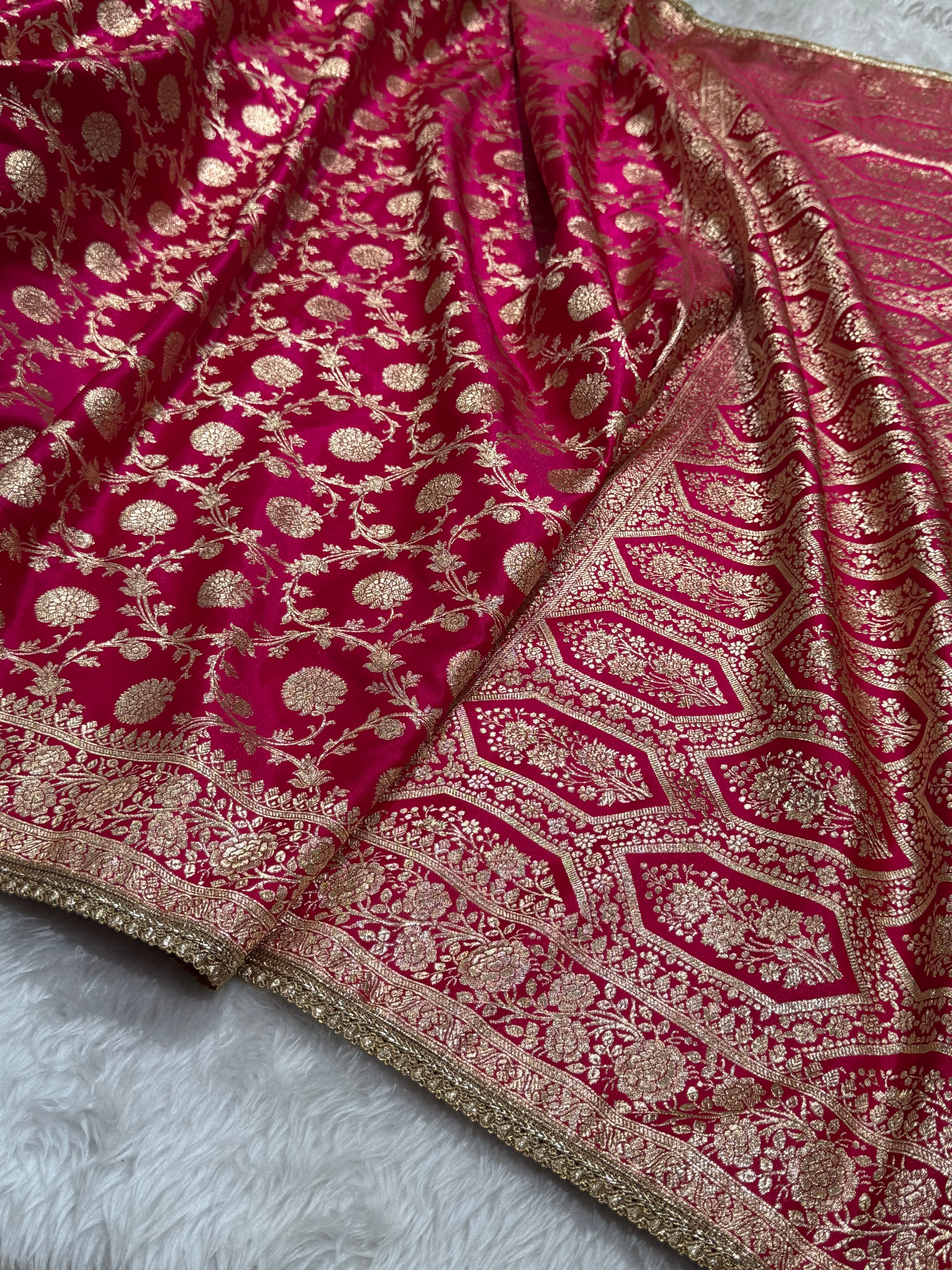 Rani Banarasi Satin Silk Saree with gotta patti SSGP11