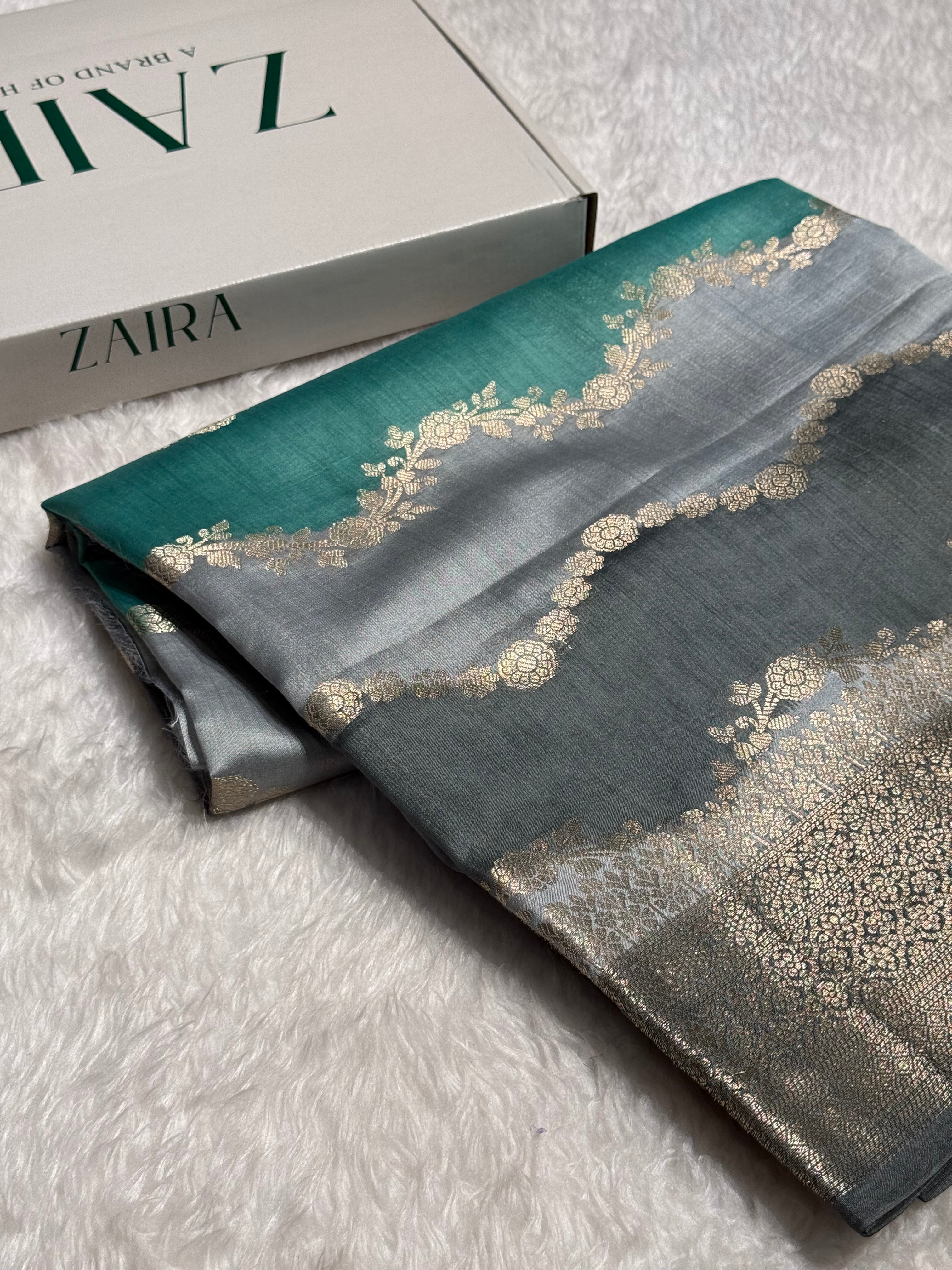 Rangkart Gray Shades Pure Chiniya Silk