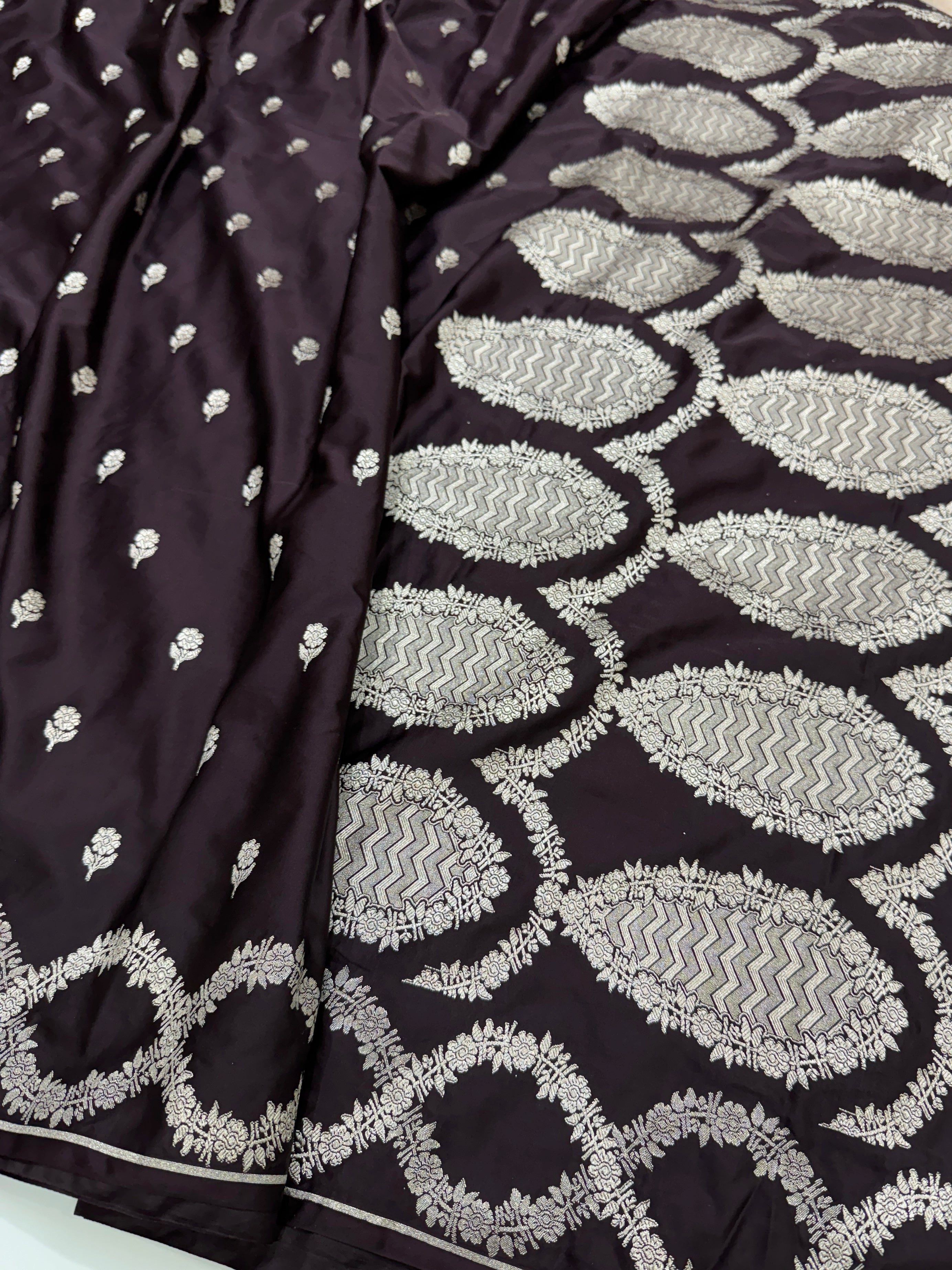 Dark Chocolate Mashru Silk Saree
