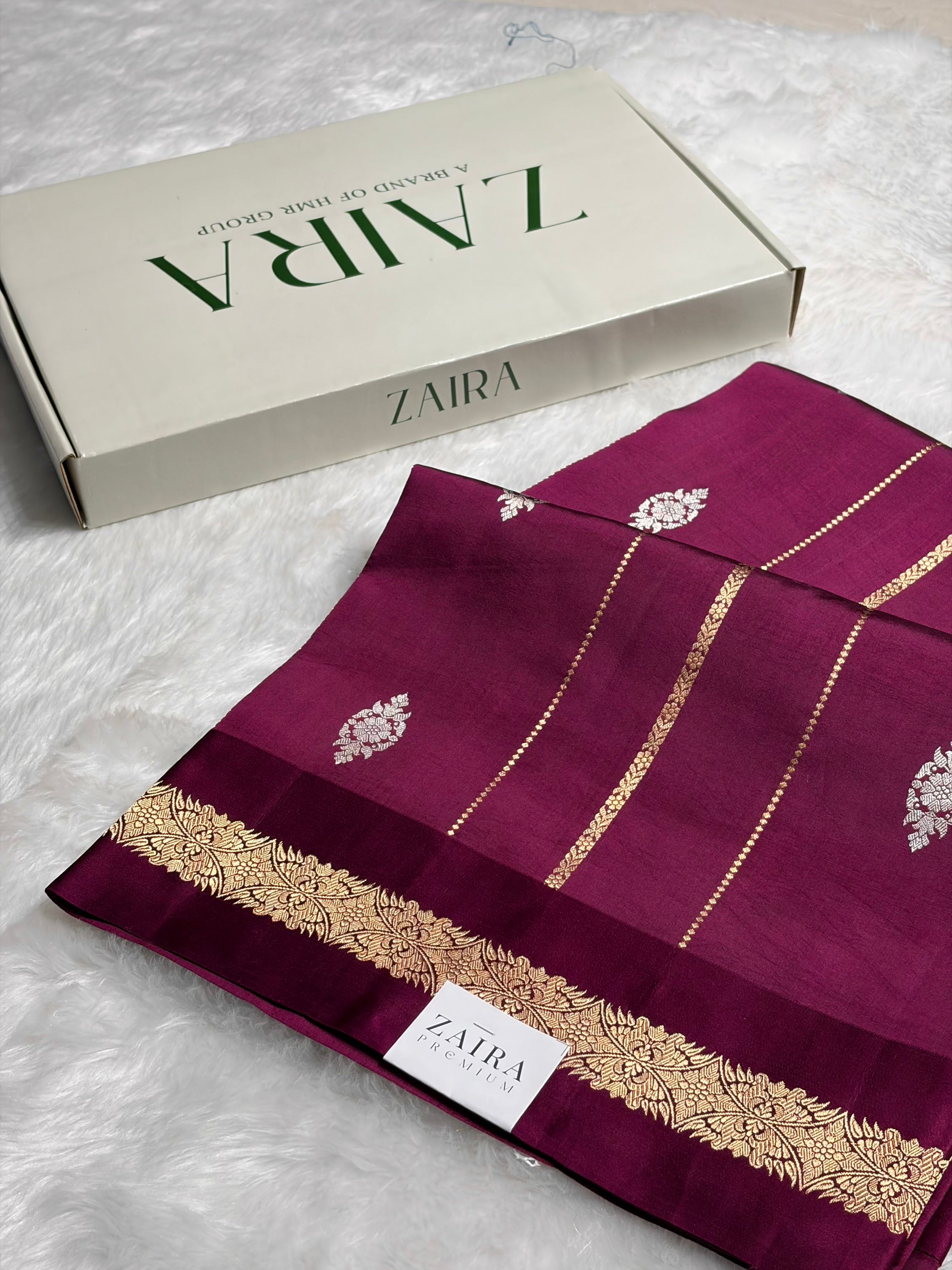 Wine Shades Rangkart Boota Handwoven Pure Katan Raw Mango Silk RM-37