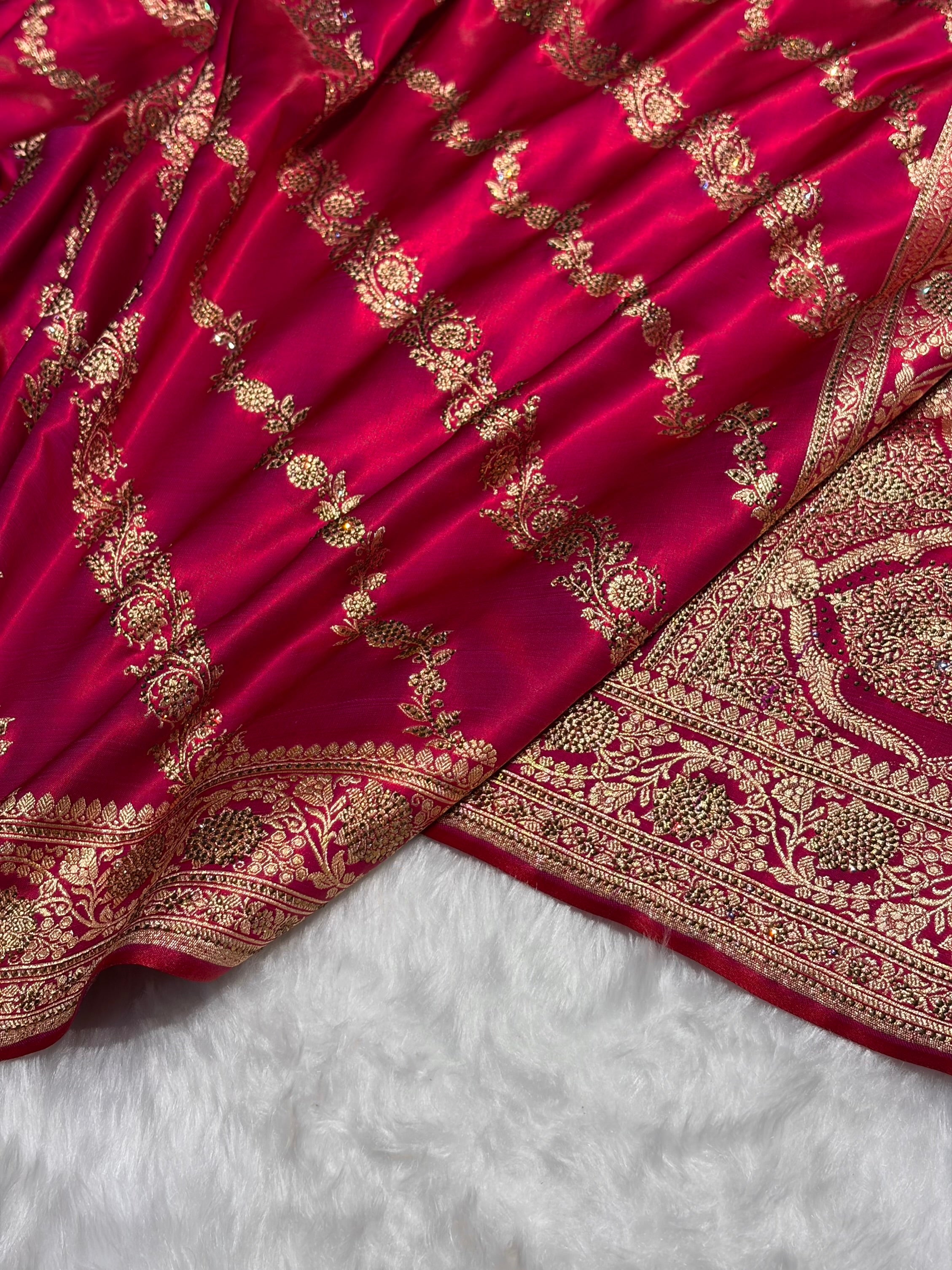 Pinkish Purple Cross with Swarovski Stone Work BSS-10