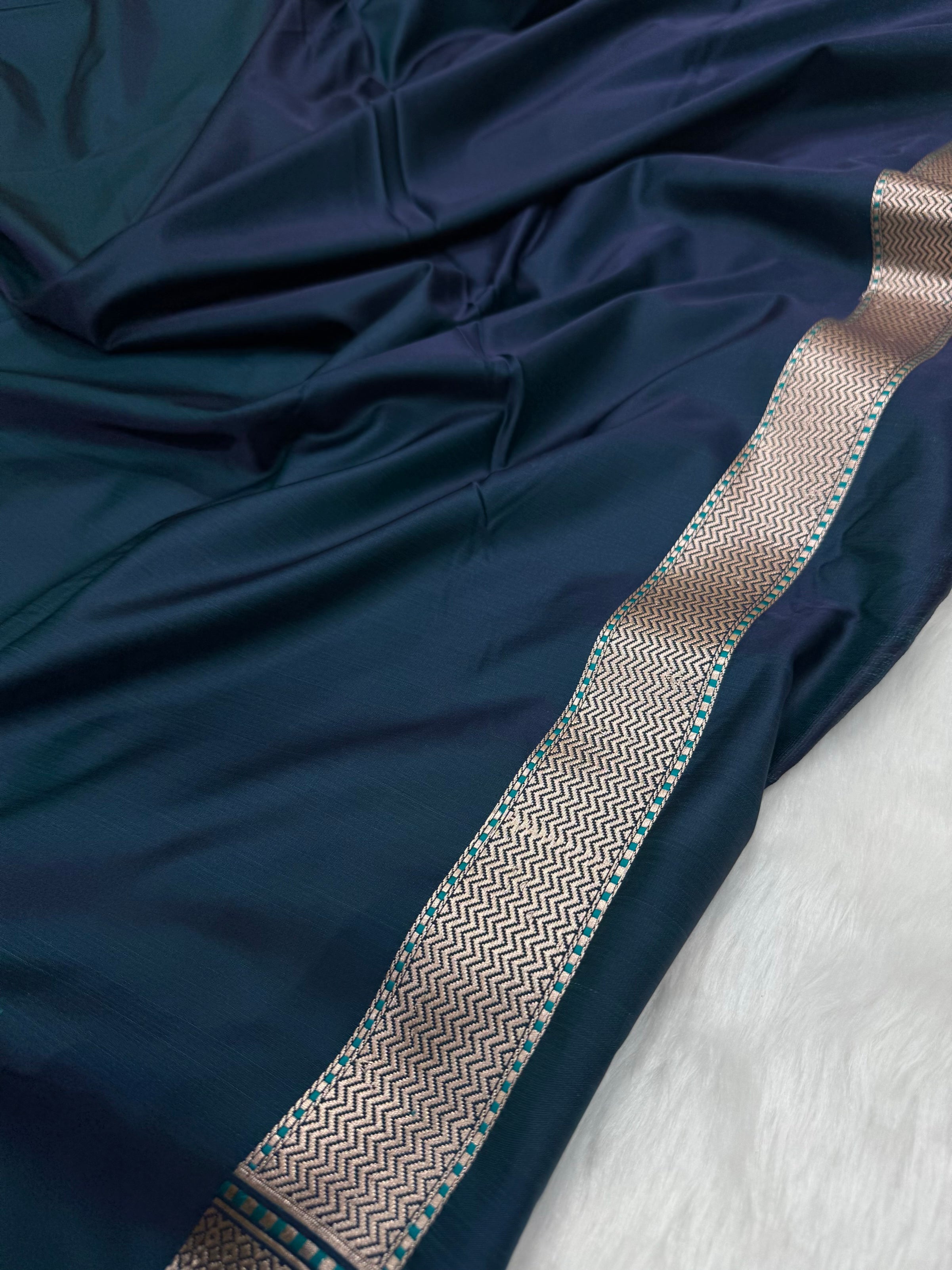 Plain Mashru with German Blue Shades MSM 51