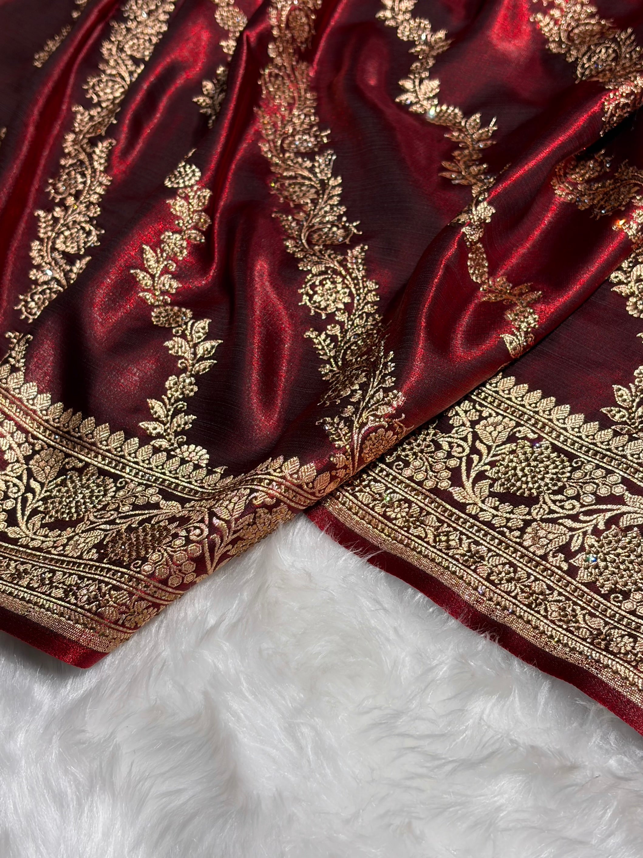 Maroon Shades Cross with Swarovski Stone Work BSS-10